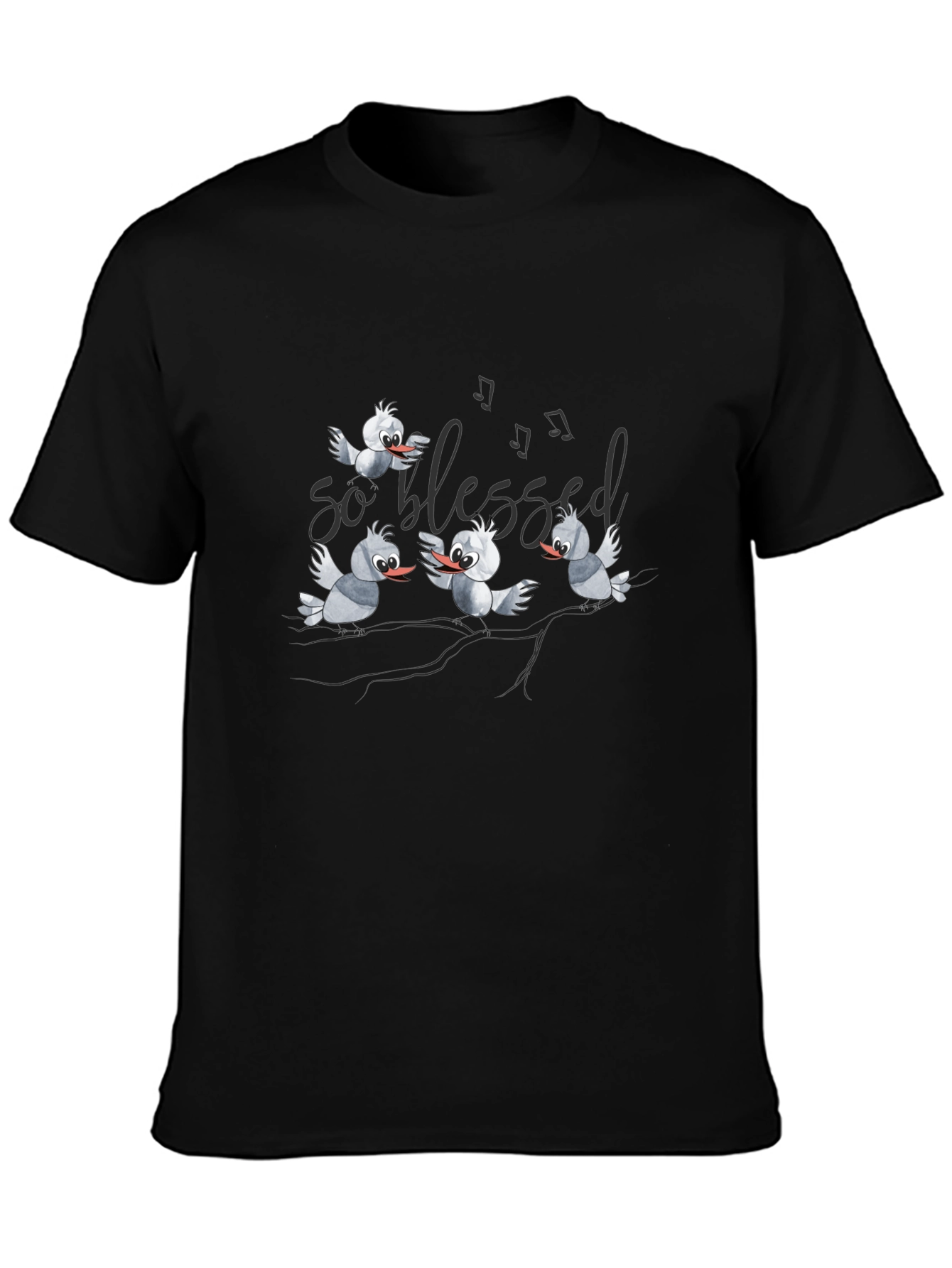 Blessed Birds Graphic T-Shirt - Black