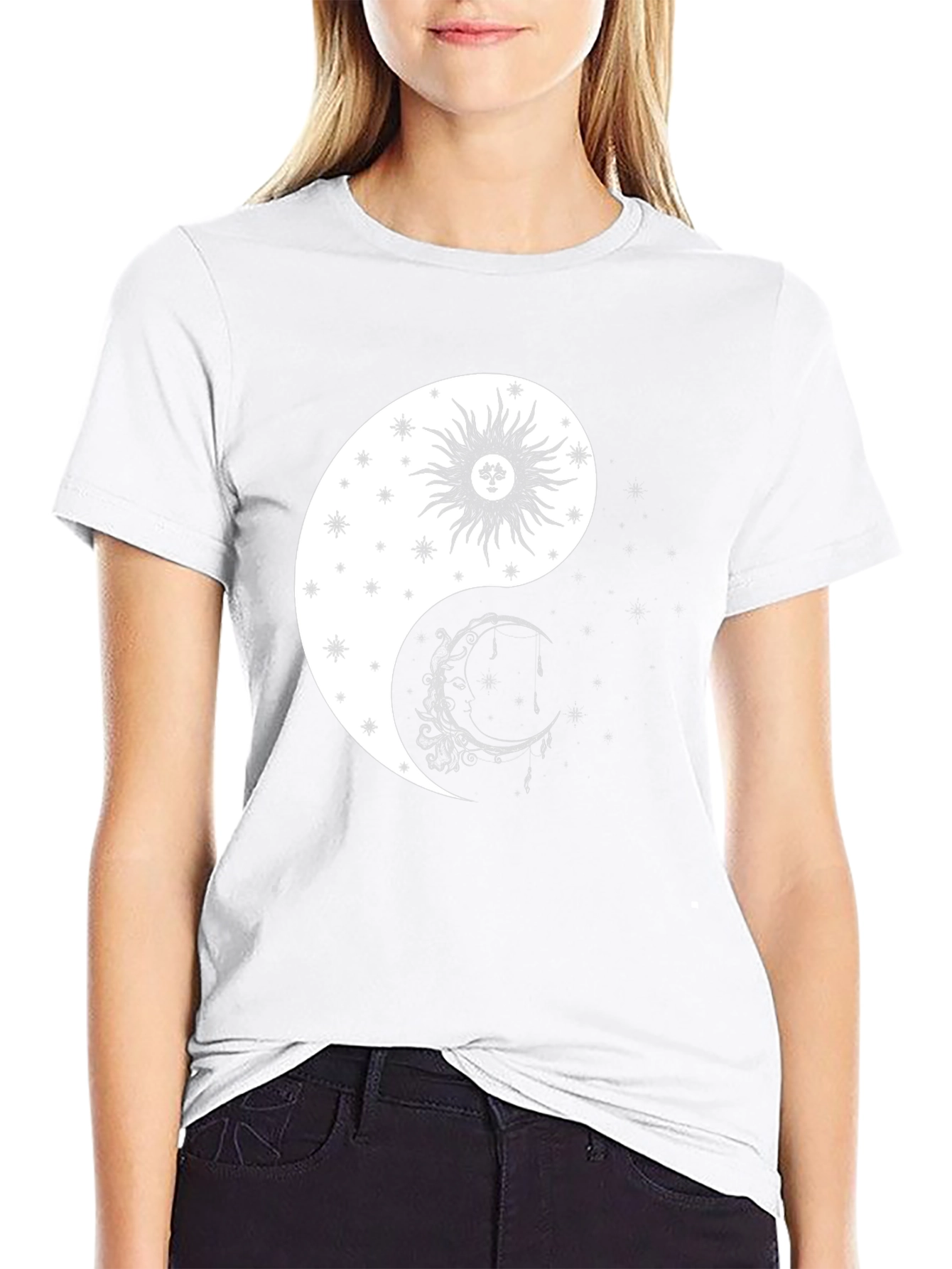 Yin Yang Sun & Moon Graphic T-Shirt