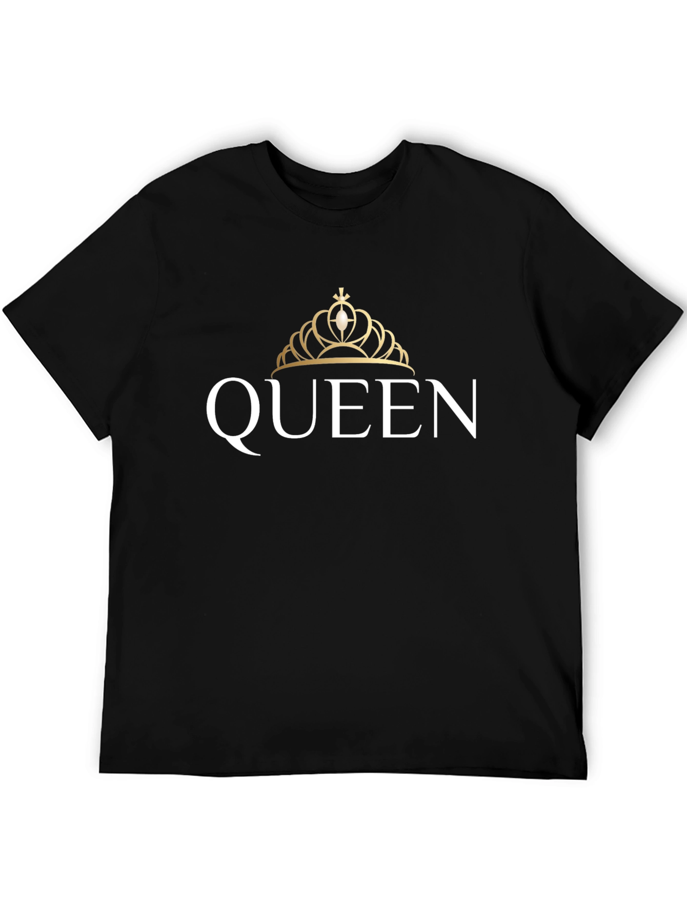 Queen Crown Graphic Tee - Black Cotton T-Shirt