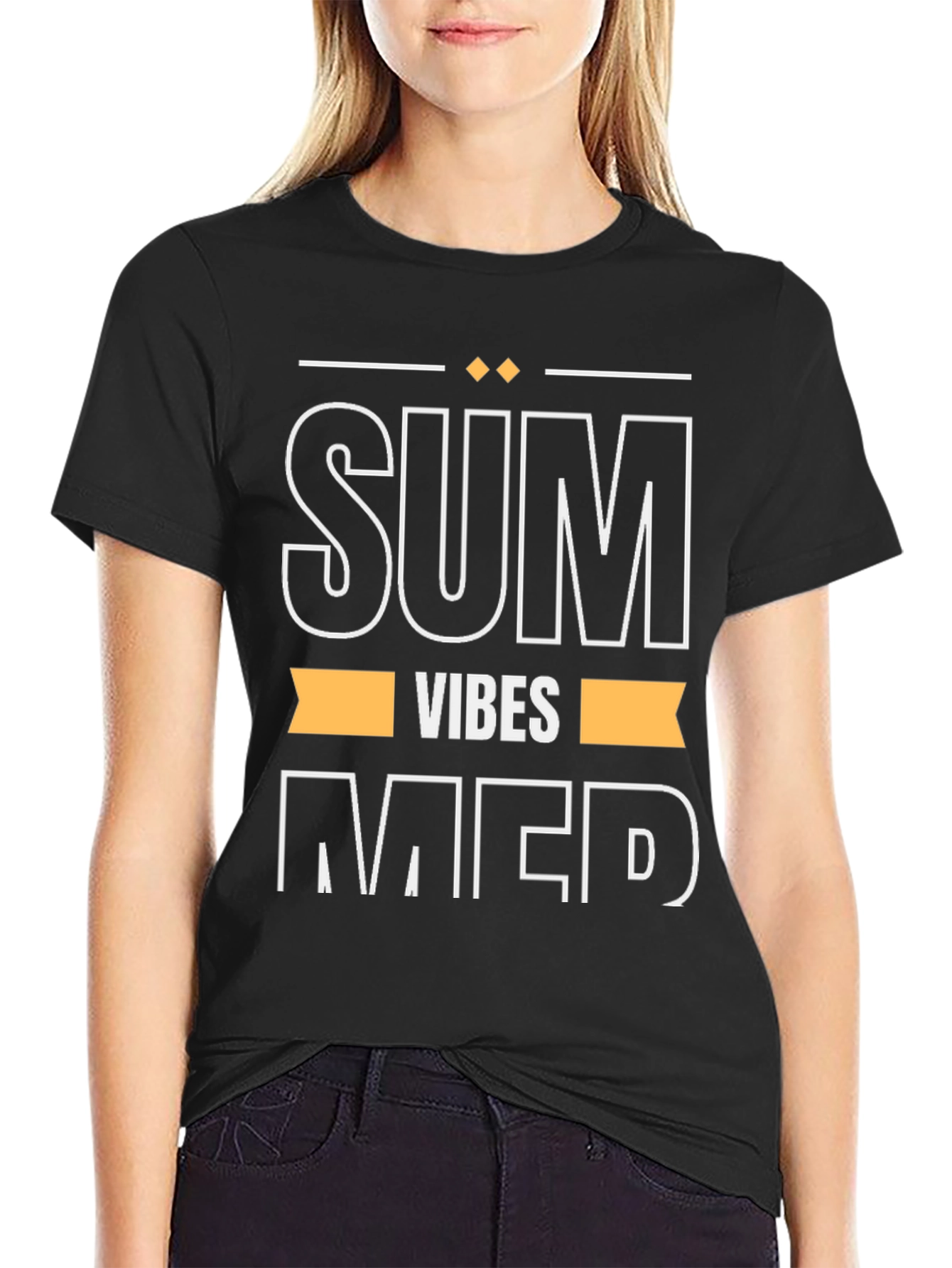 Summer Vibes Graphic Tee - Black