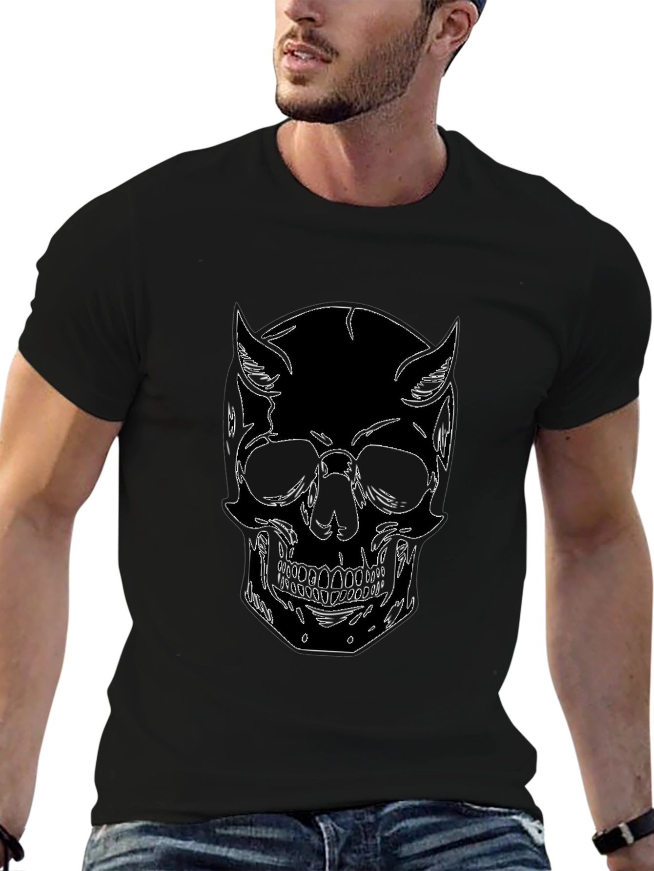 Skull Graphic Black T-Shirt - Unique Design