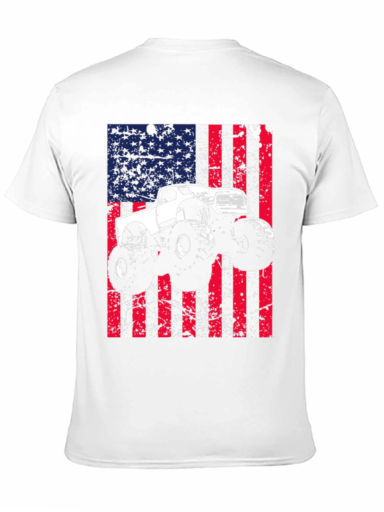 Monster Truck USA Flag Graphic T-Shirt