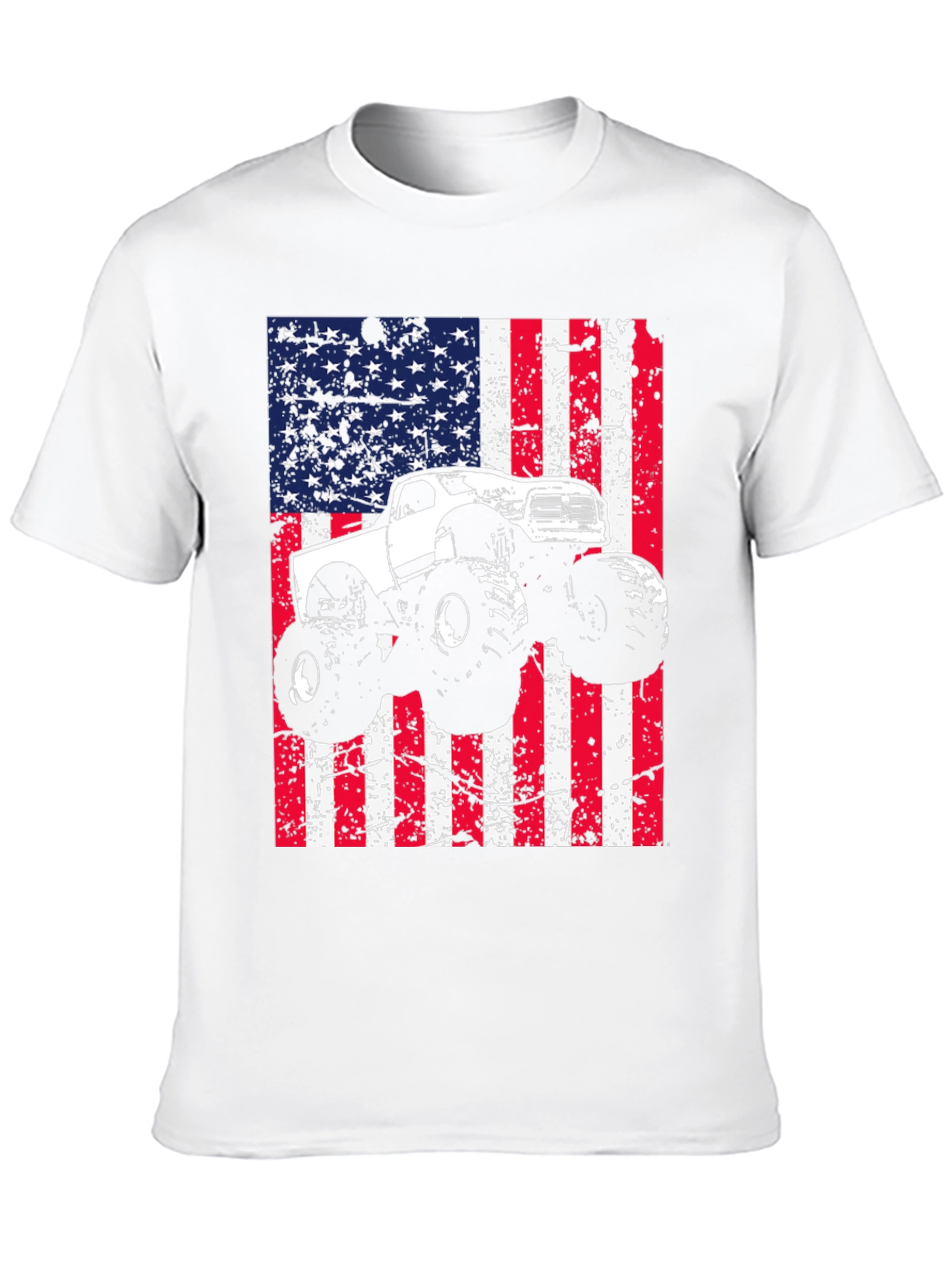 Monster Truck USA Flag Graphic T-Shirt