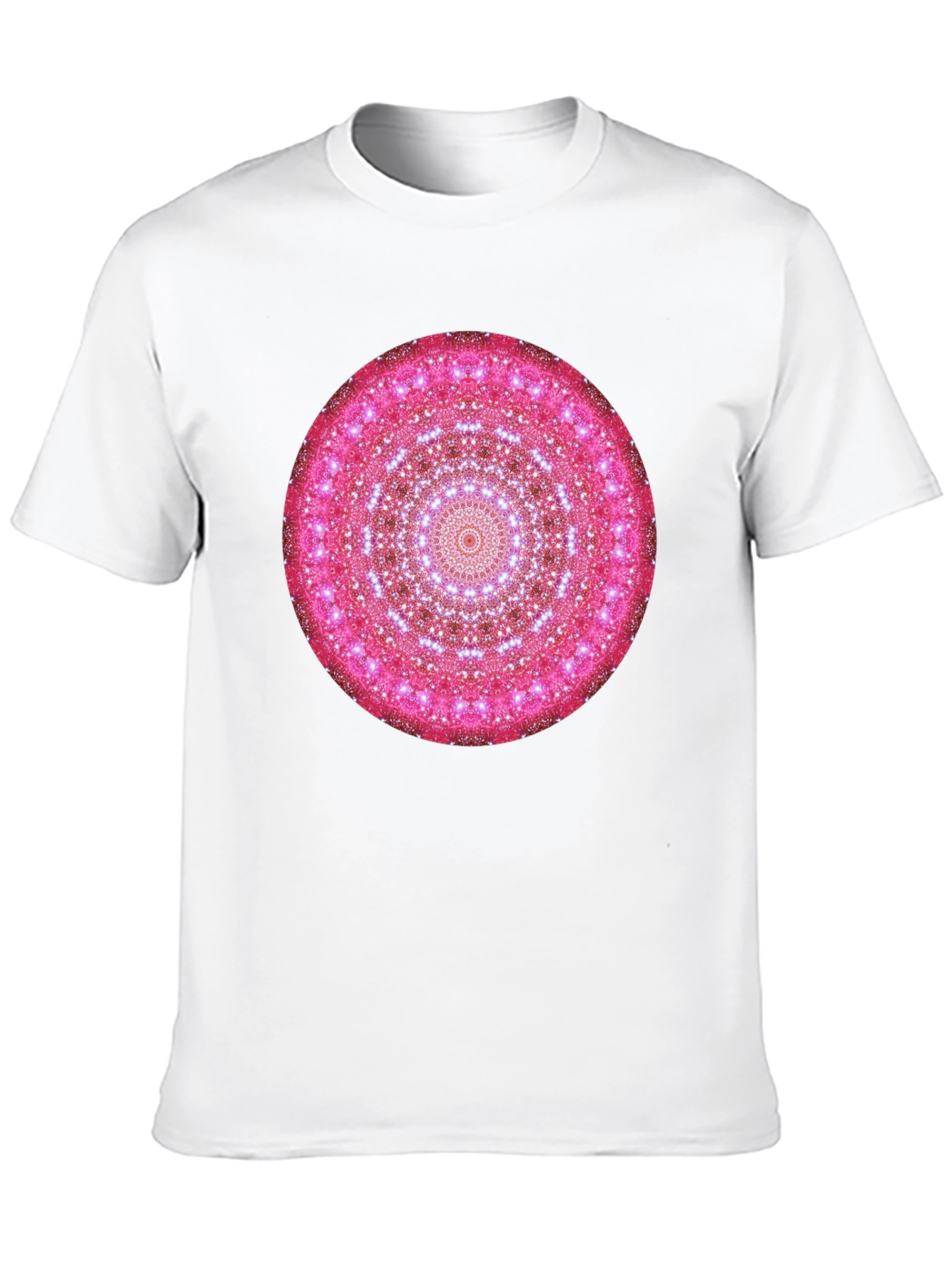 Pink Mandala Graphic Black T-Shirt