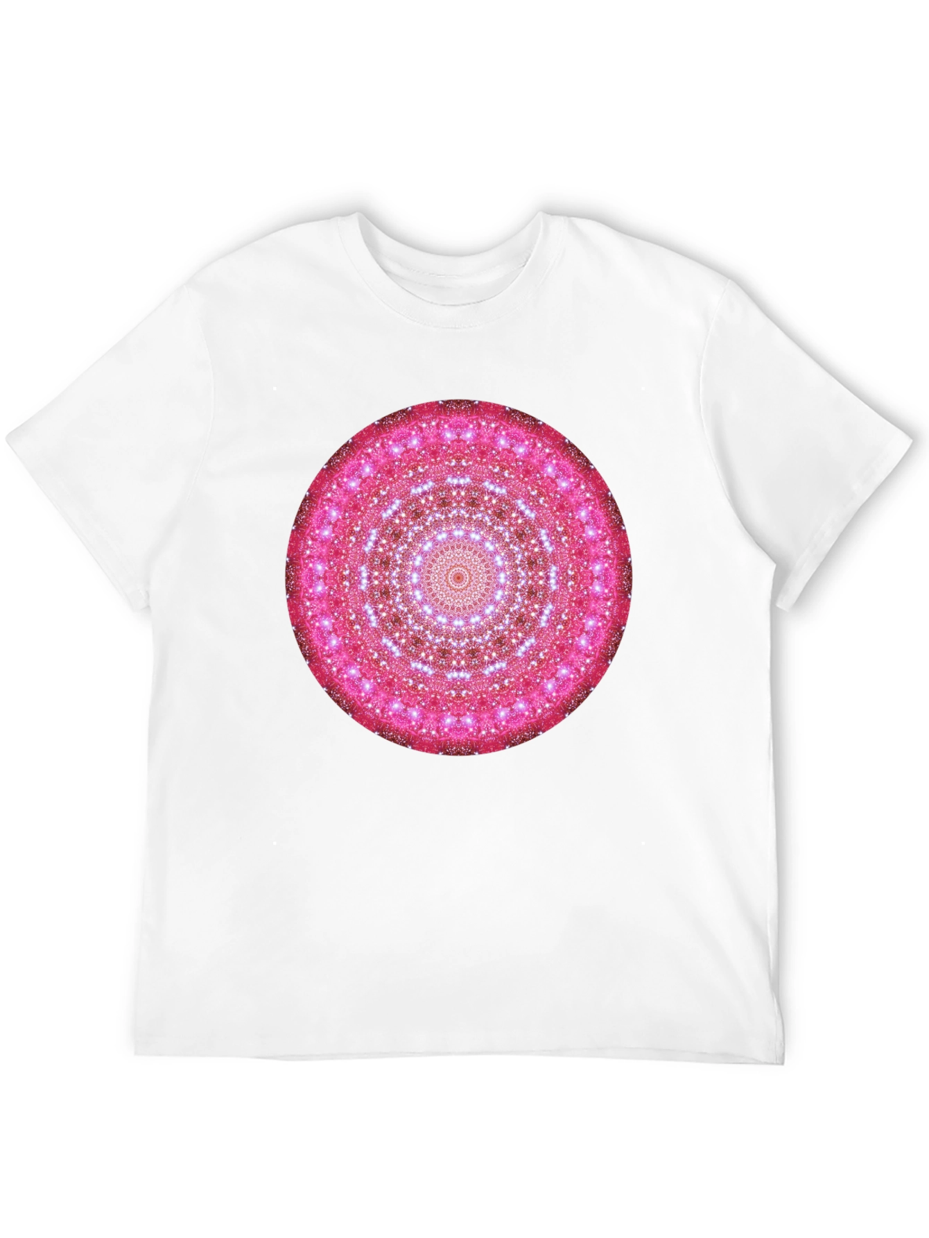 Pink Mandala Graphic Black T-Shirt