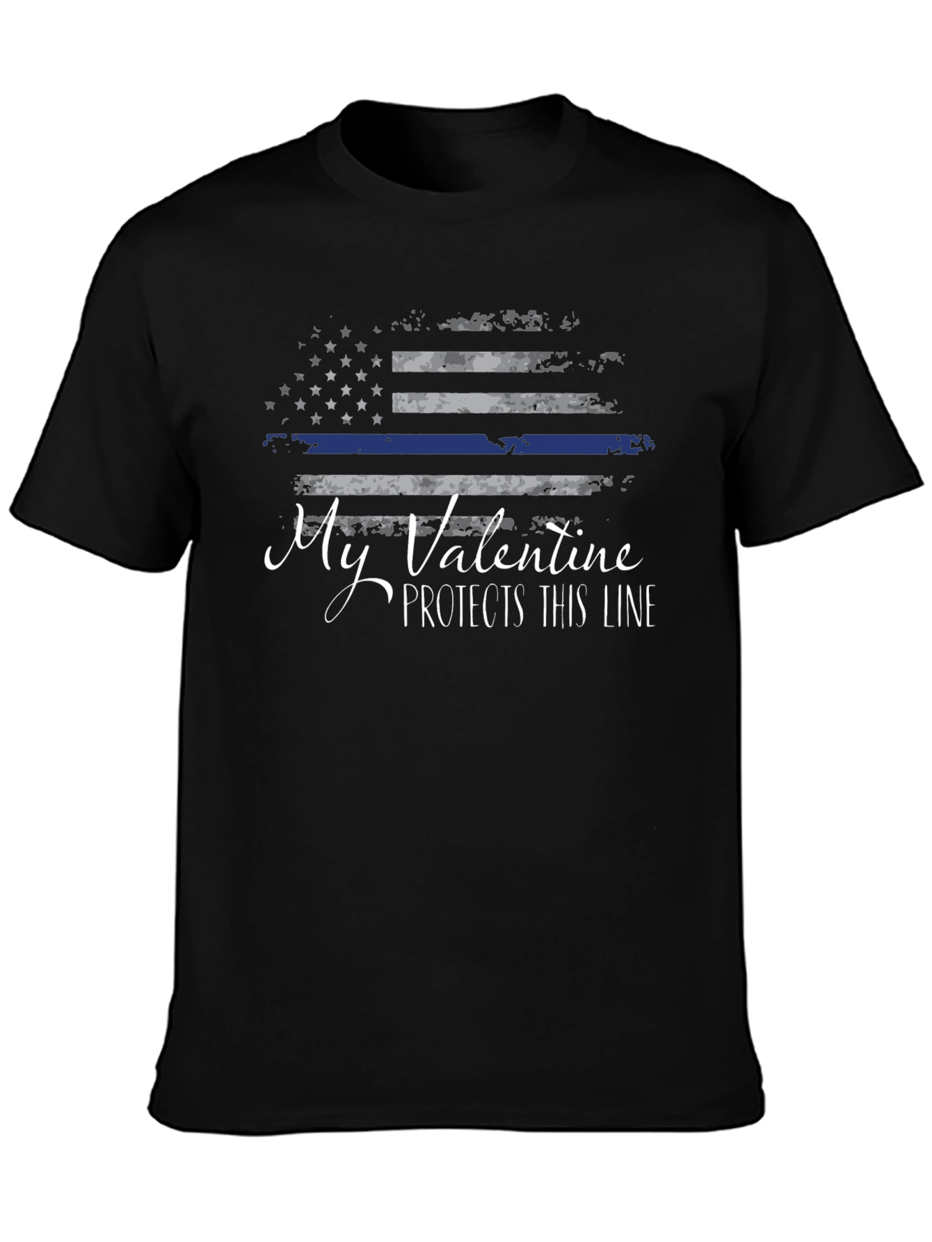 My Valentine Protects This Line T-Shirt