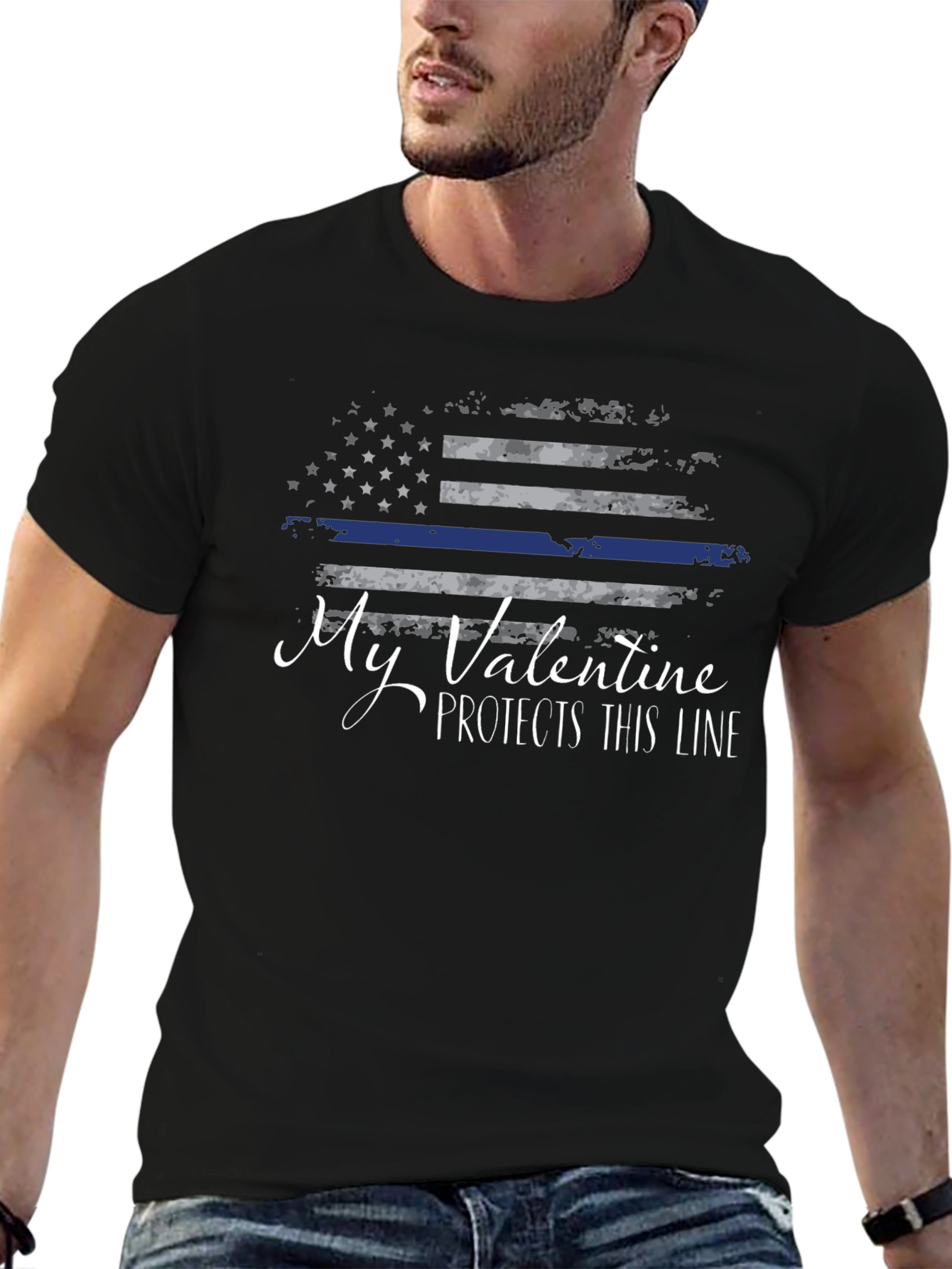My Valentine Protects This Line T-Shirt