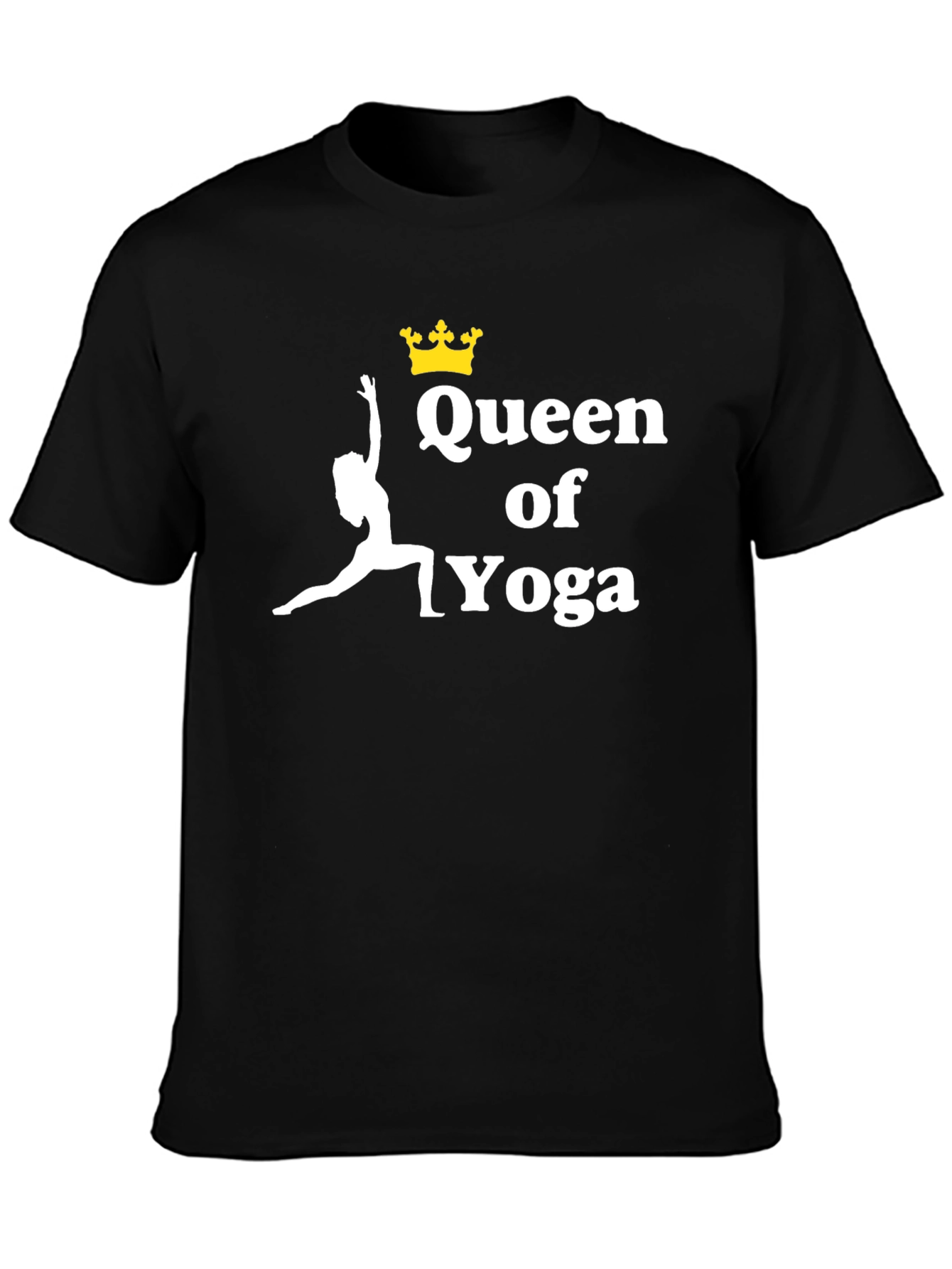 Queen of Yoga Black Graphic T-Shirt