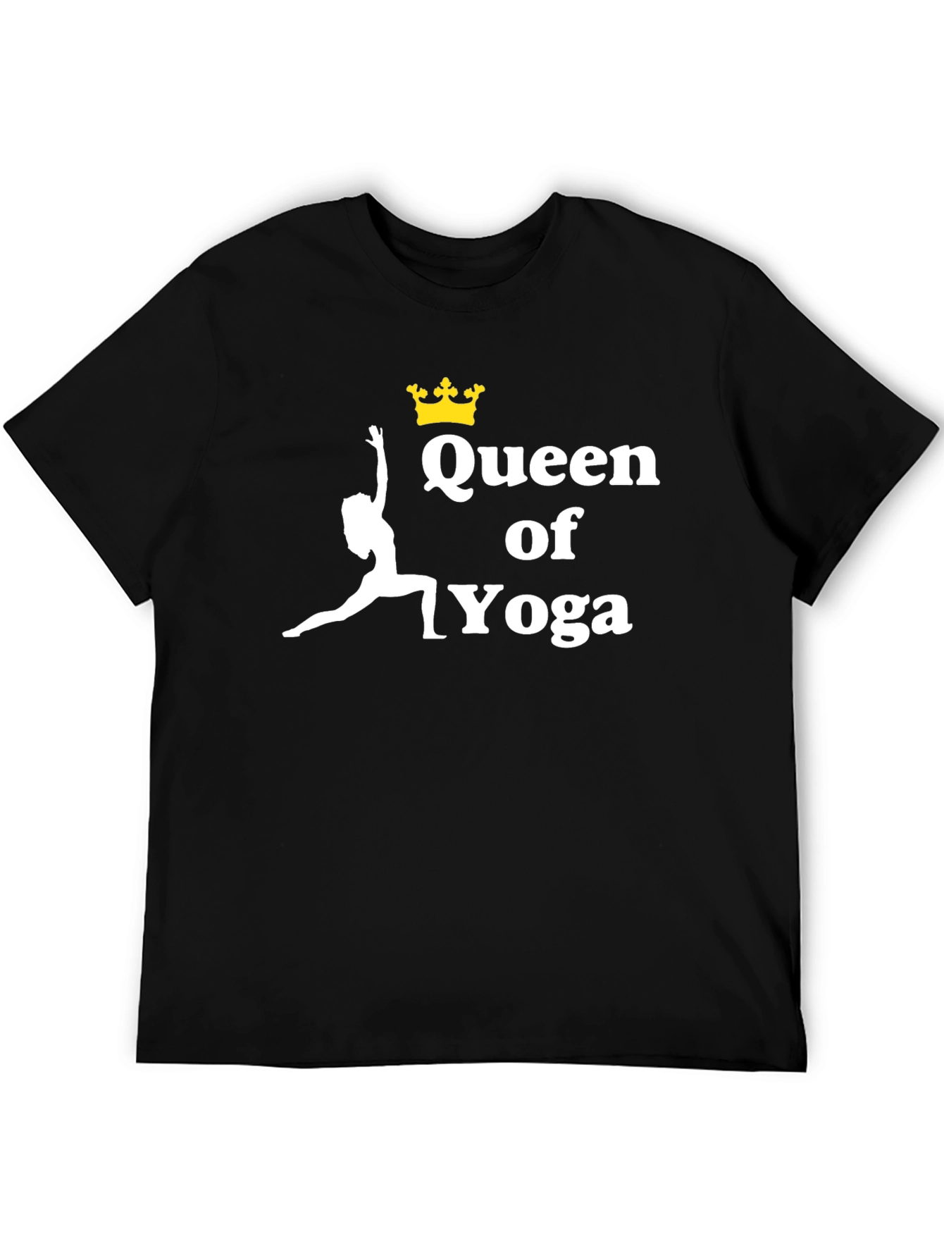 Queen of Yoga Black Graphic T-Shirt