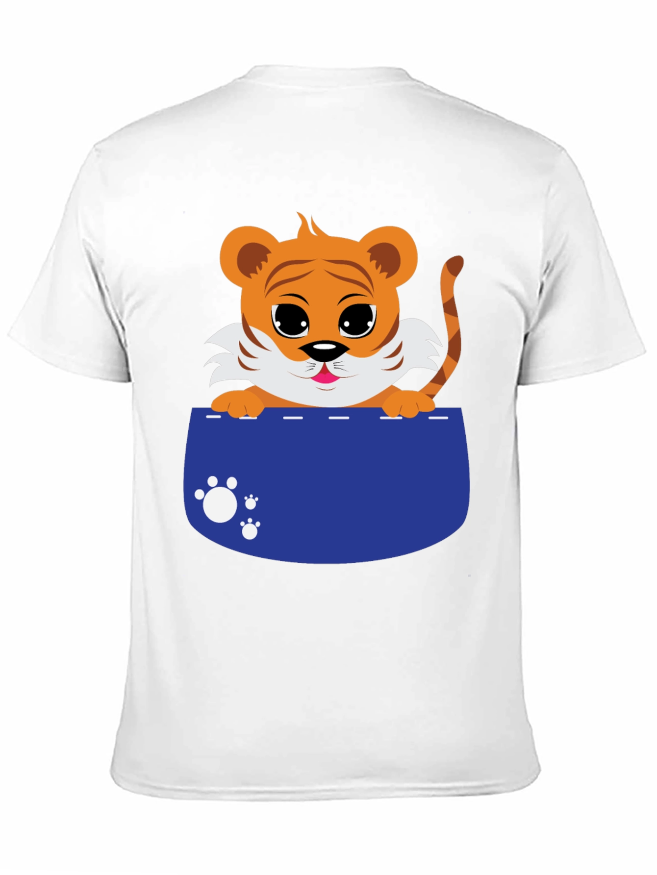 Cute Tiger Cub Pocket T-Shirt