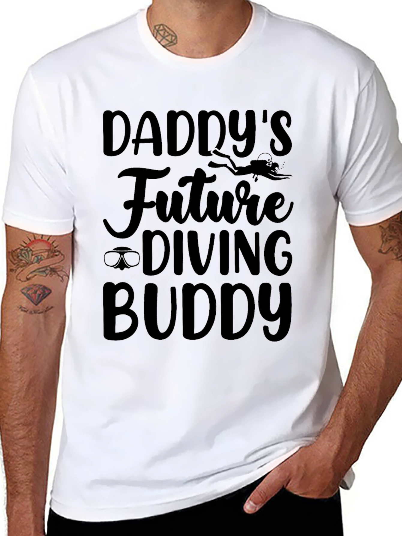 Daddys Future Diving Buddy Black T-Shirt