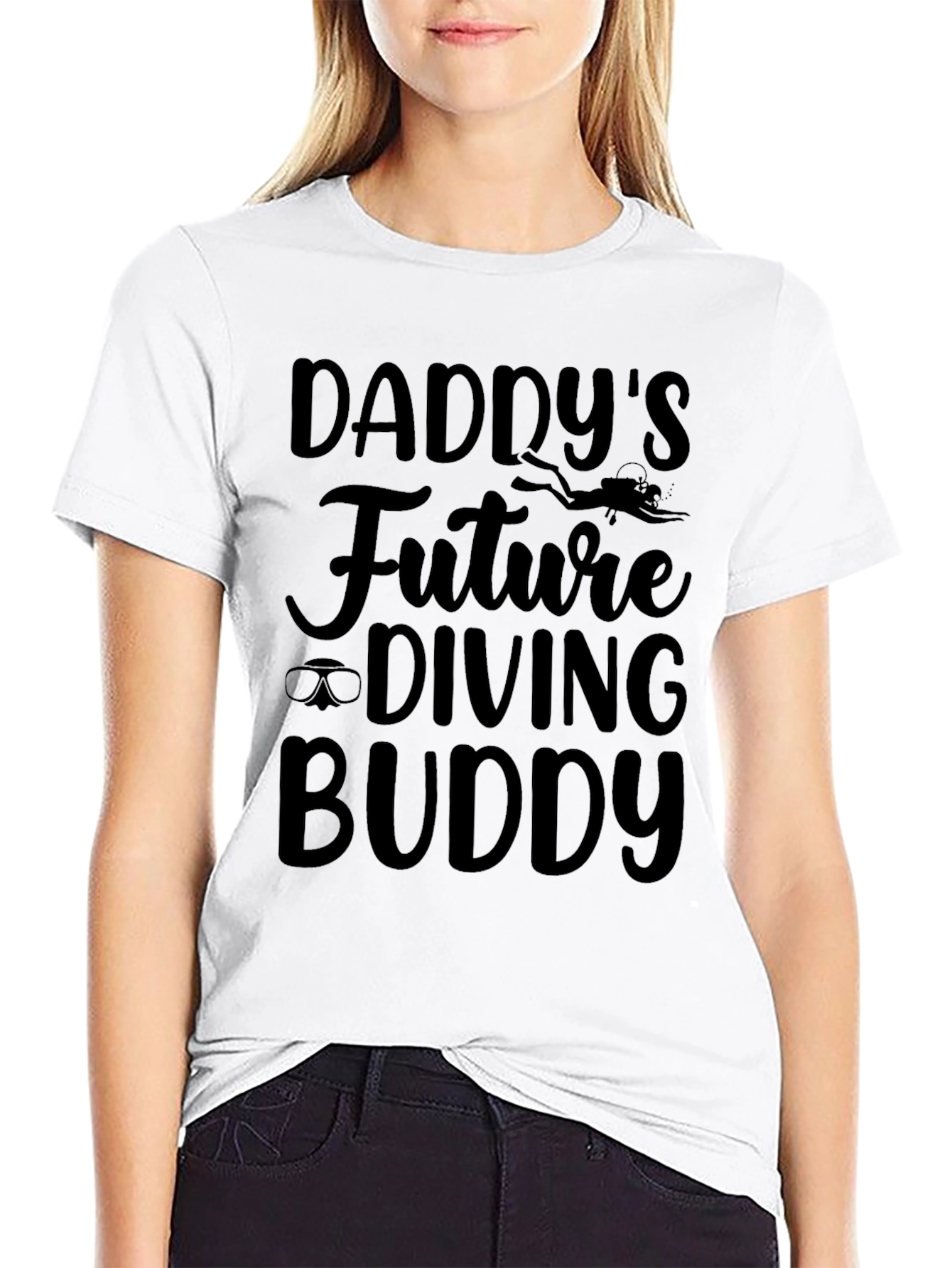 Daddys Future Diving Buddy Black T-Shirt