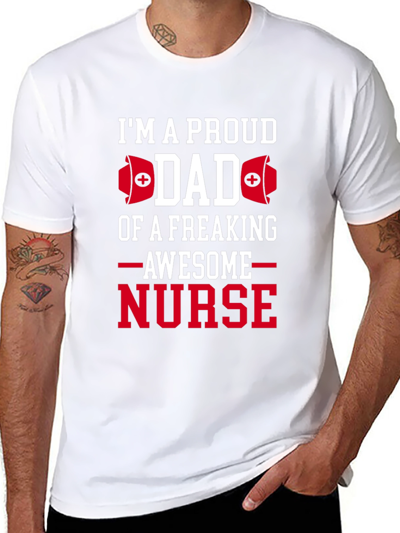 Proud Dad Nurse T-Shirt - Awesome Freaking Nurse