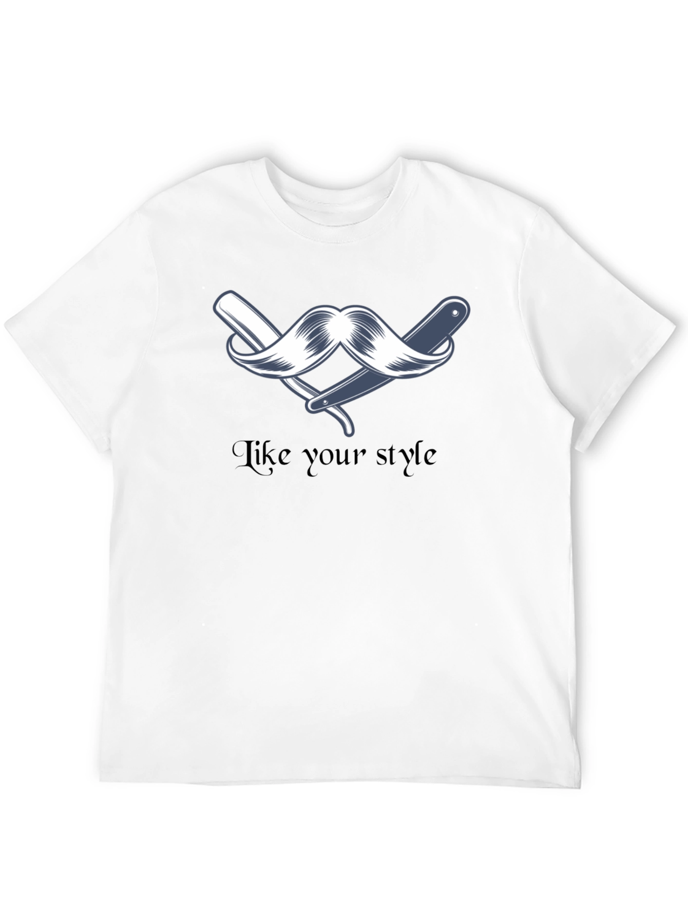 Stylish Barber Moustache Graphic T-Shirt