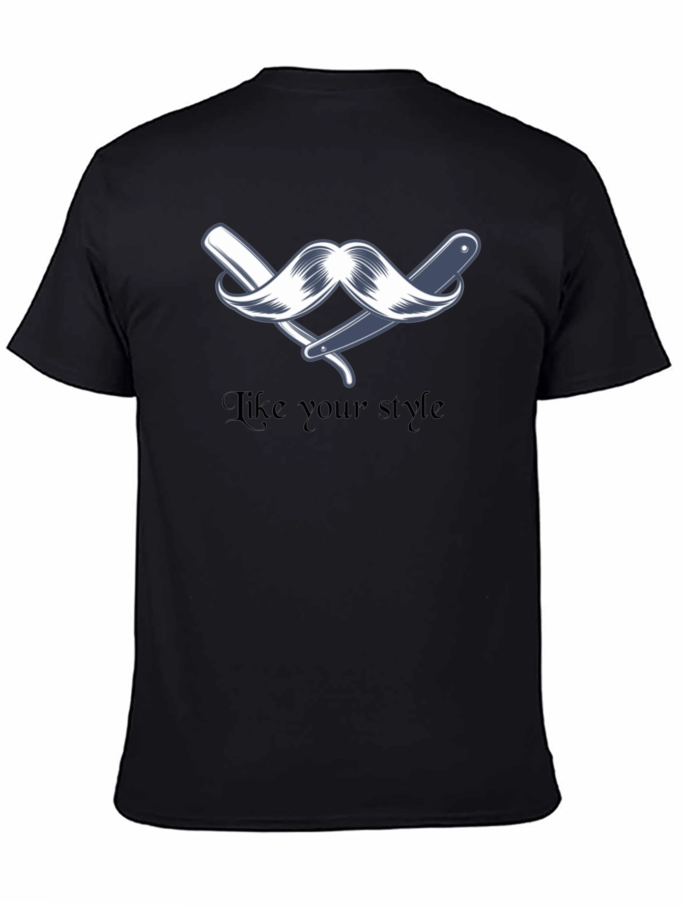 Stylish Barber Moustache Graphic T-Shirt