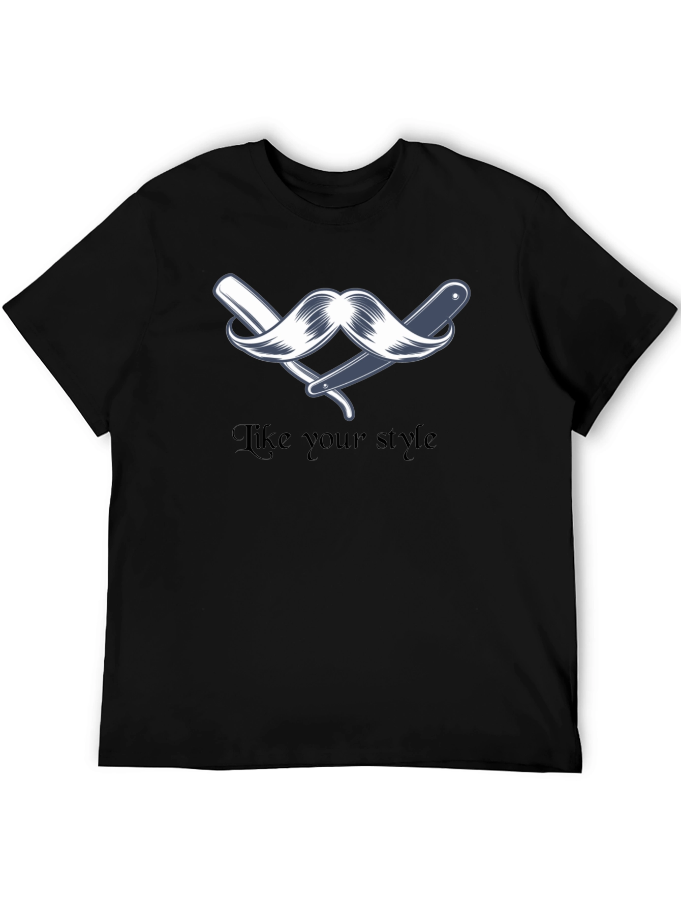 Stylish Barber Moustache Graphic T-Shirt