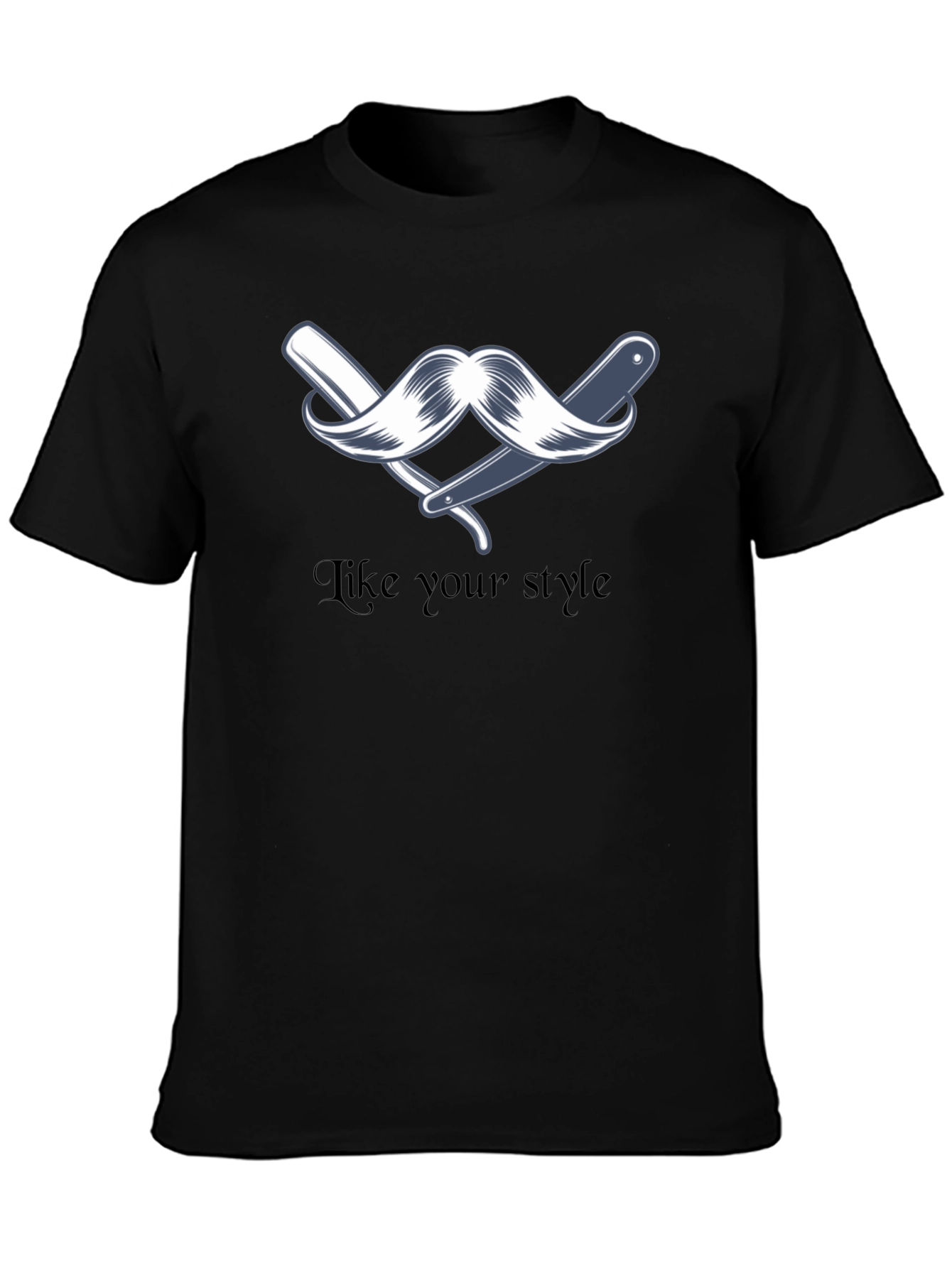 Stylish Barber Moustache Graphic T-Shirt
