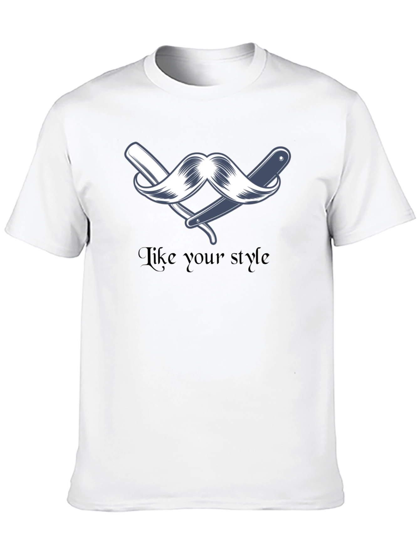 Stylish Barber Moustache Graphic T-Shirt