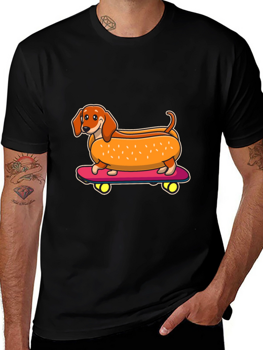 Hot Dog Dachshund Skateboard T-Shirt