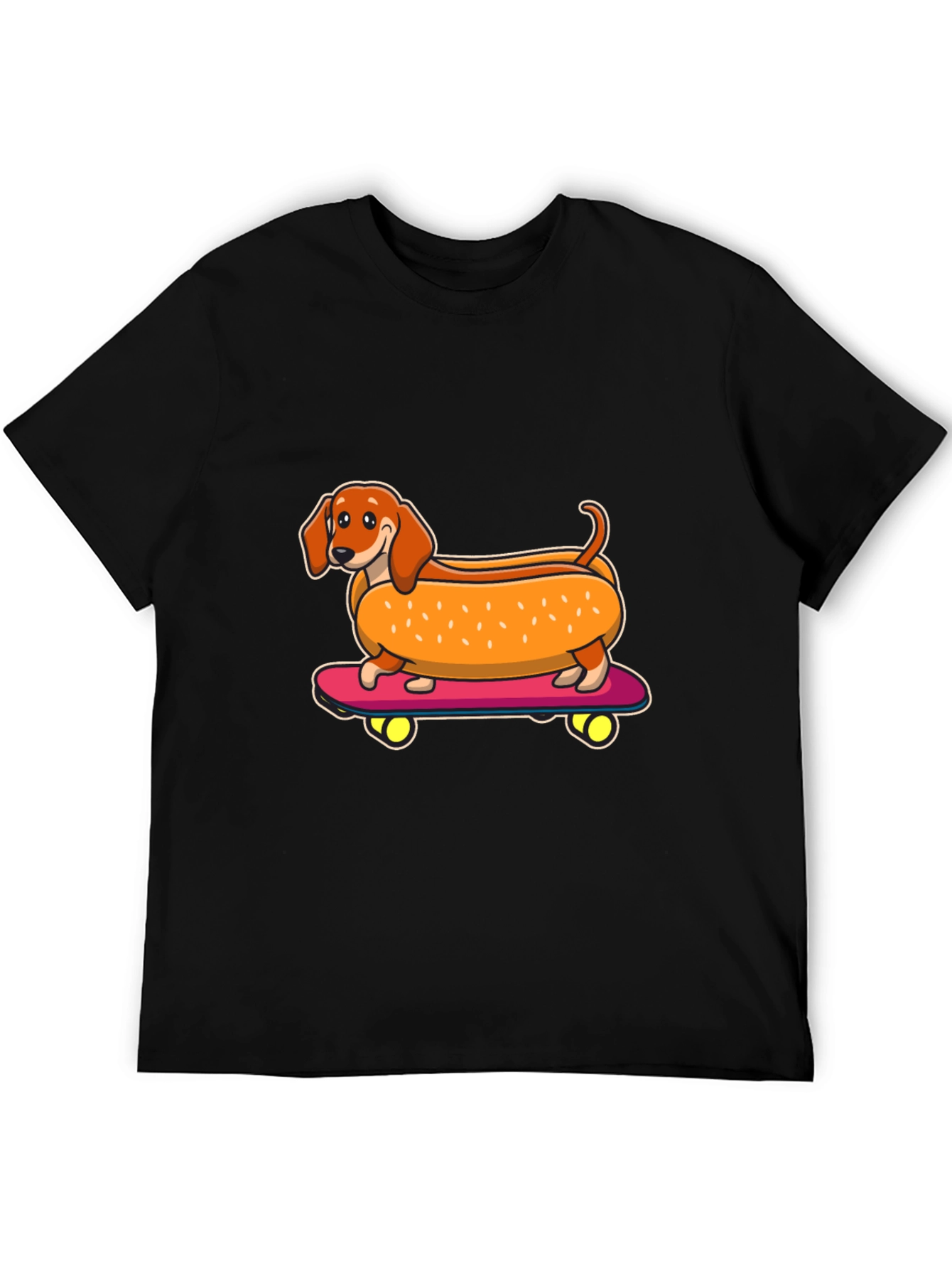 Hot Dog Dachshund Skateboard T-Shirt