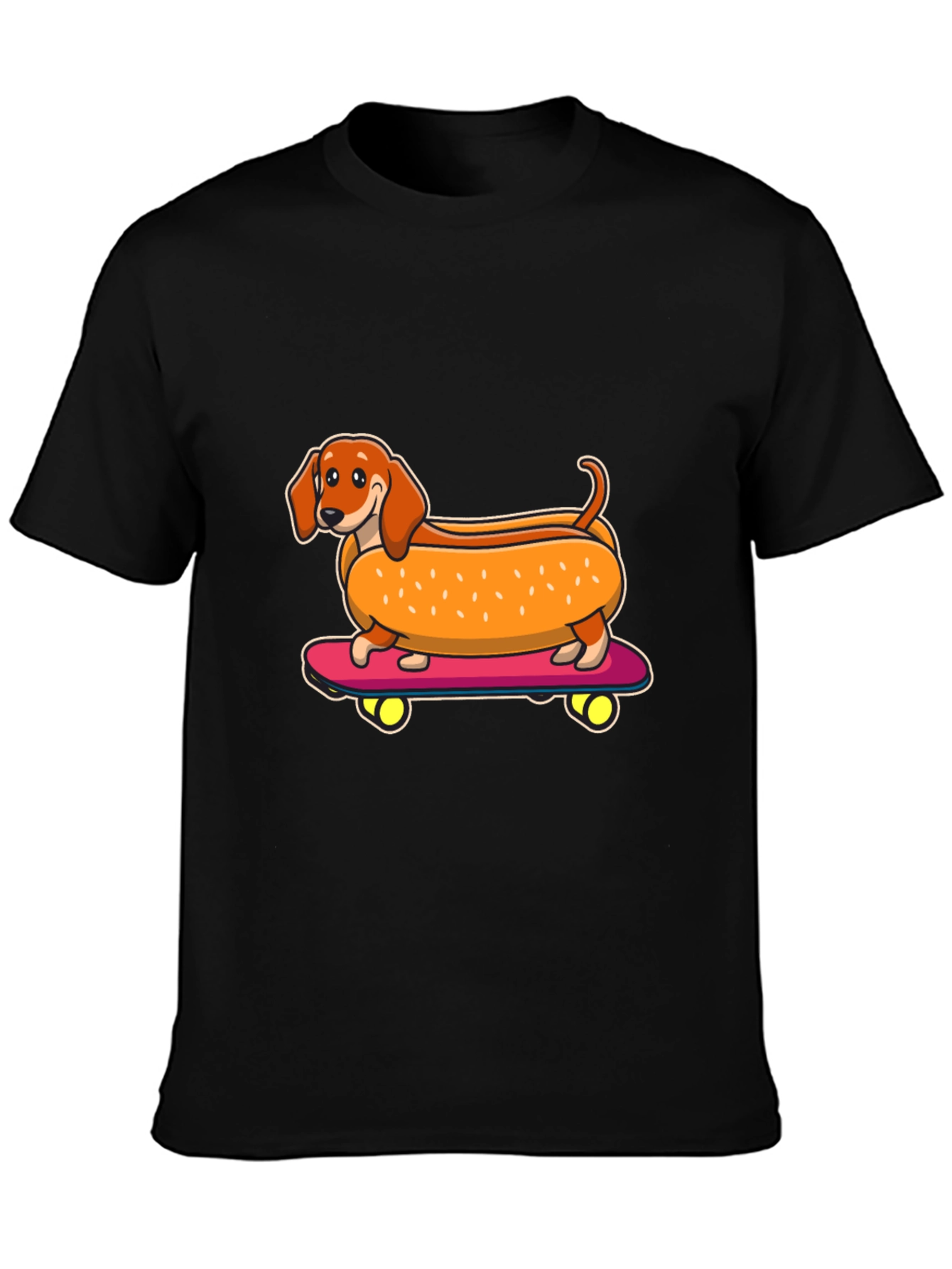 Hot Dog Dachshund Skateboard T-Shirt