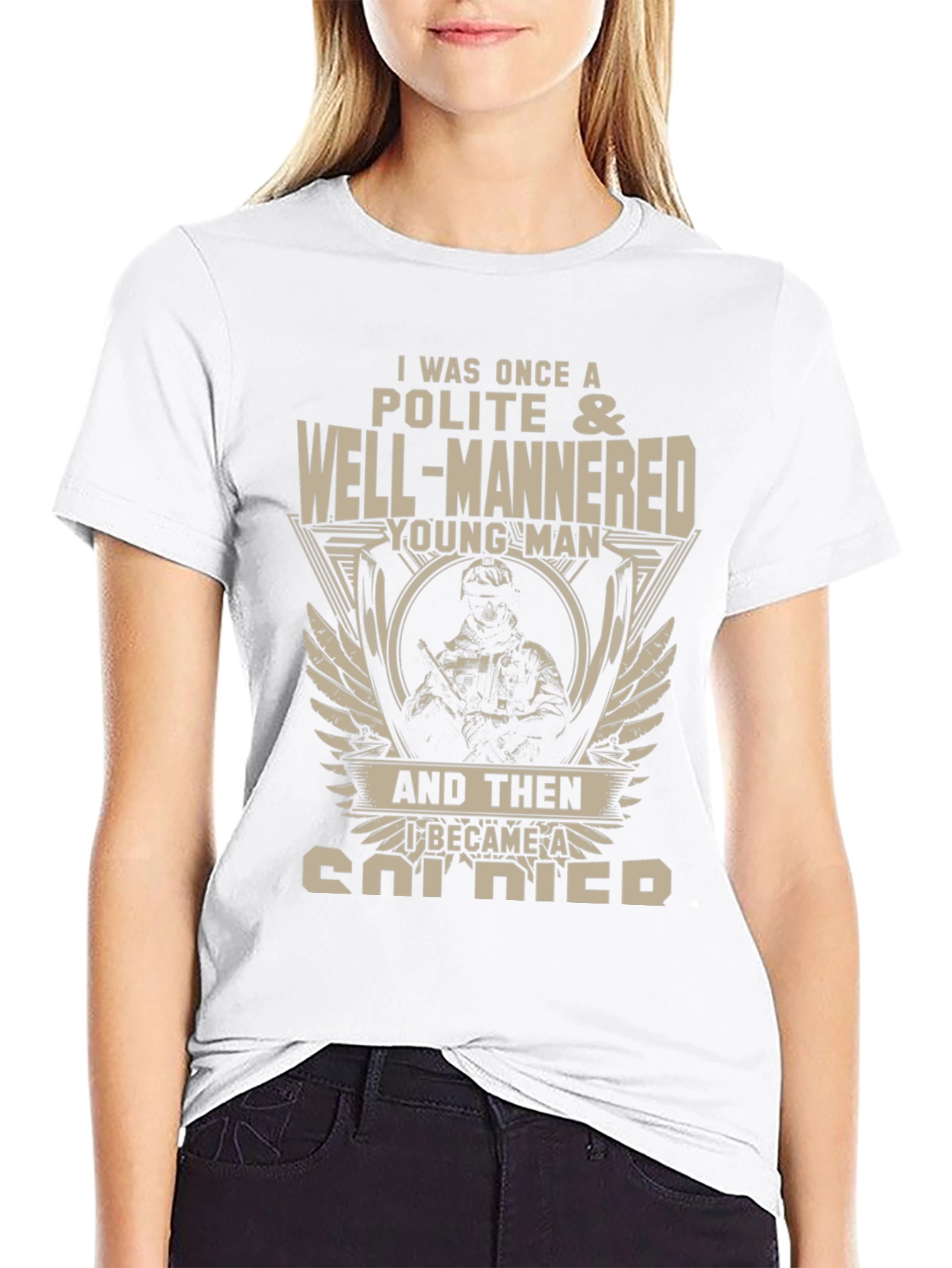 Polite Soldier Graphic Tee - Mens Black T-Shirt