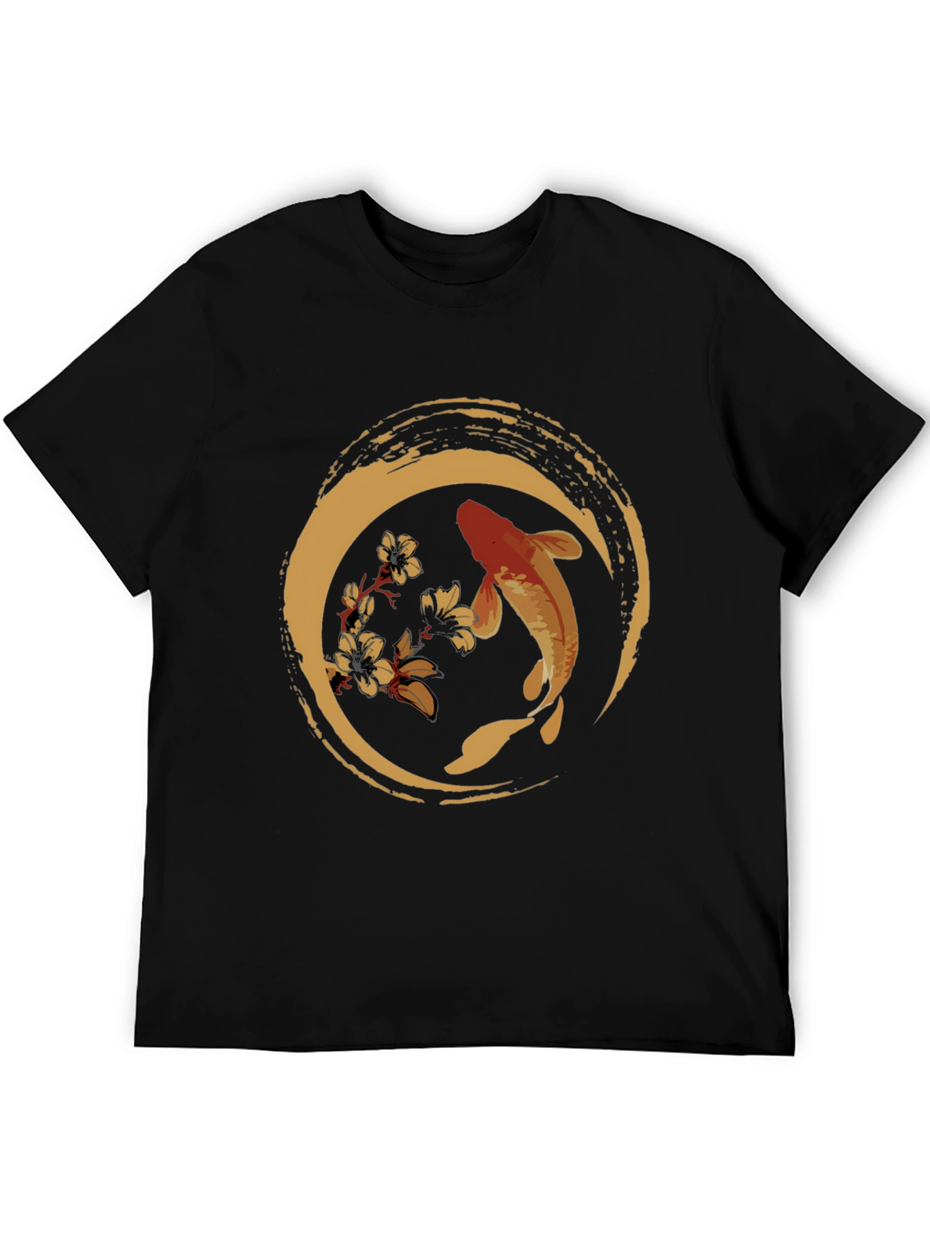 Koi Fish Graphic Tee - Zen Circle Design