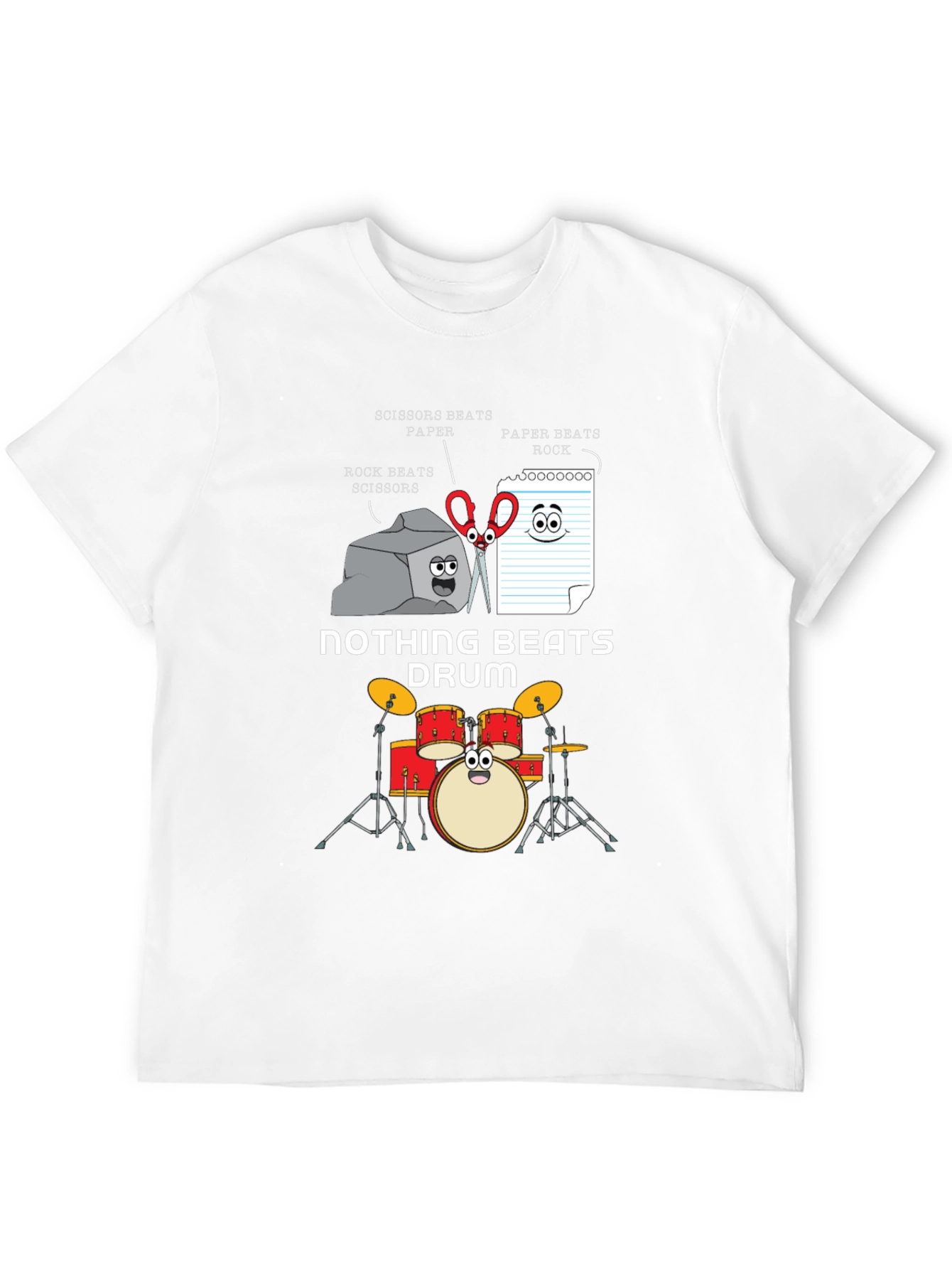 Rock Paper Scissors Drum Funny T-Shirt