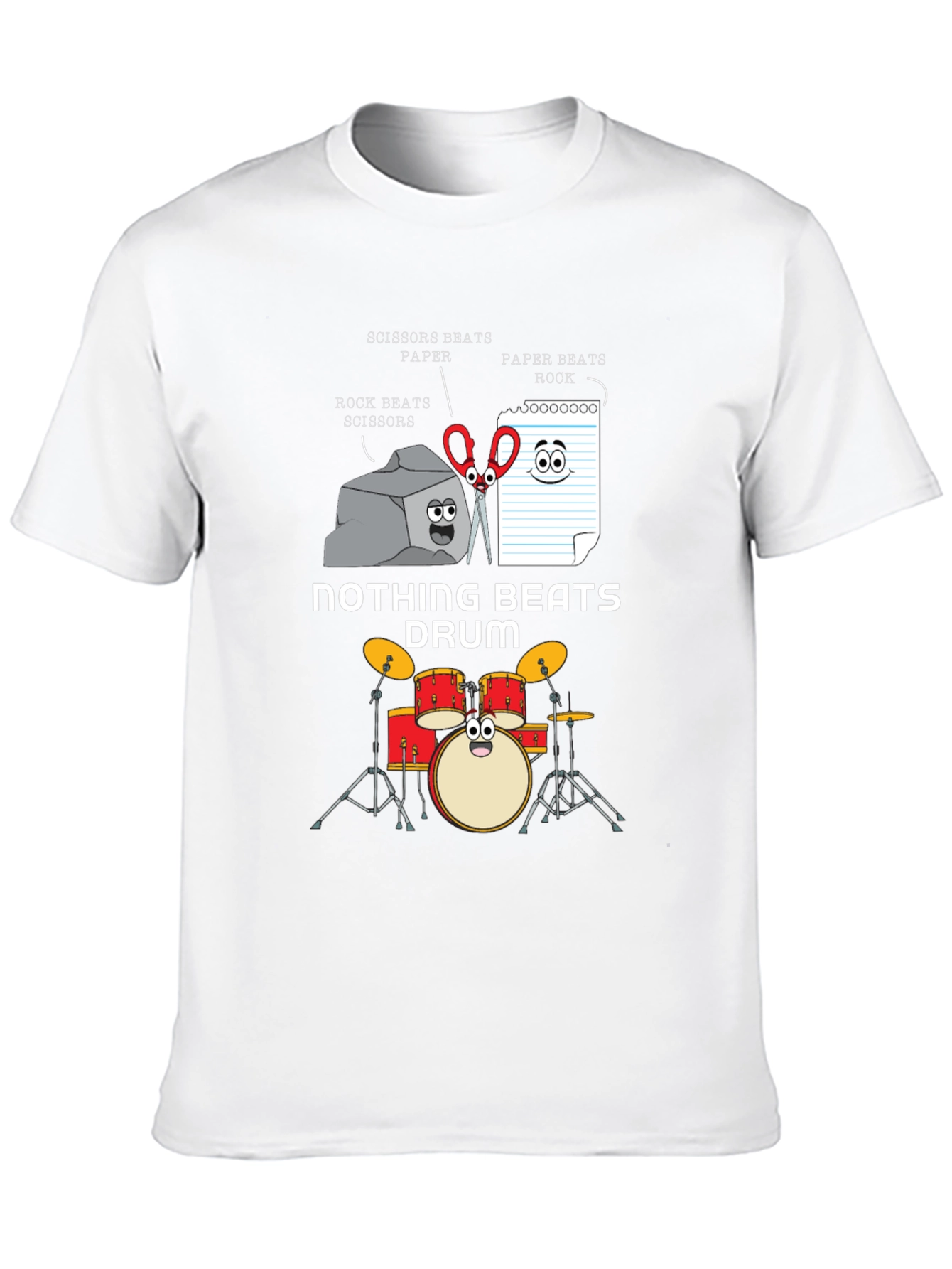 Rock Paper Scissors Drum Funny T-Shirt