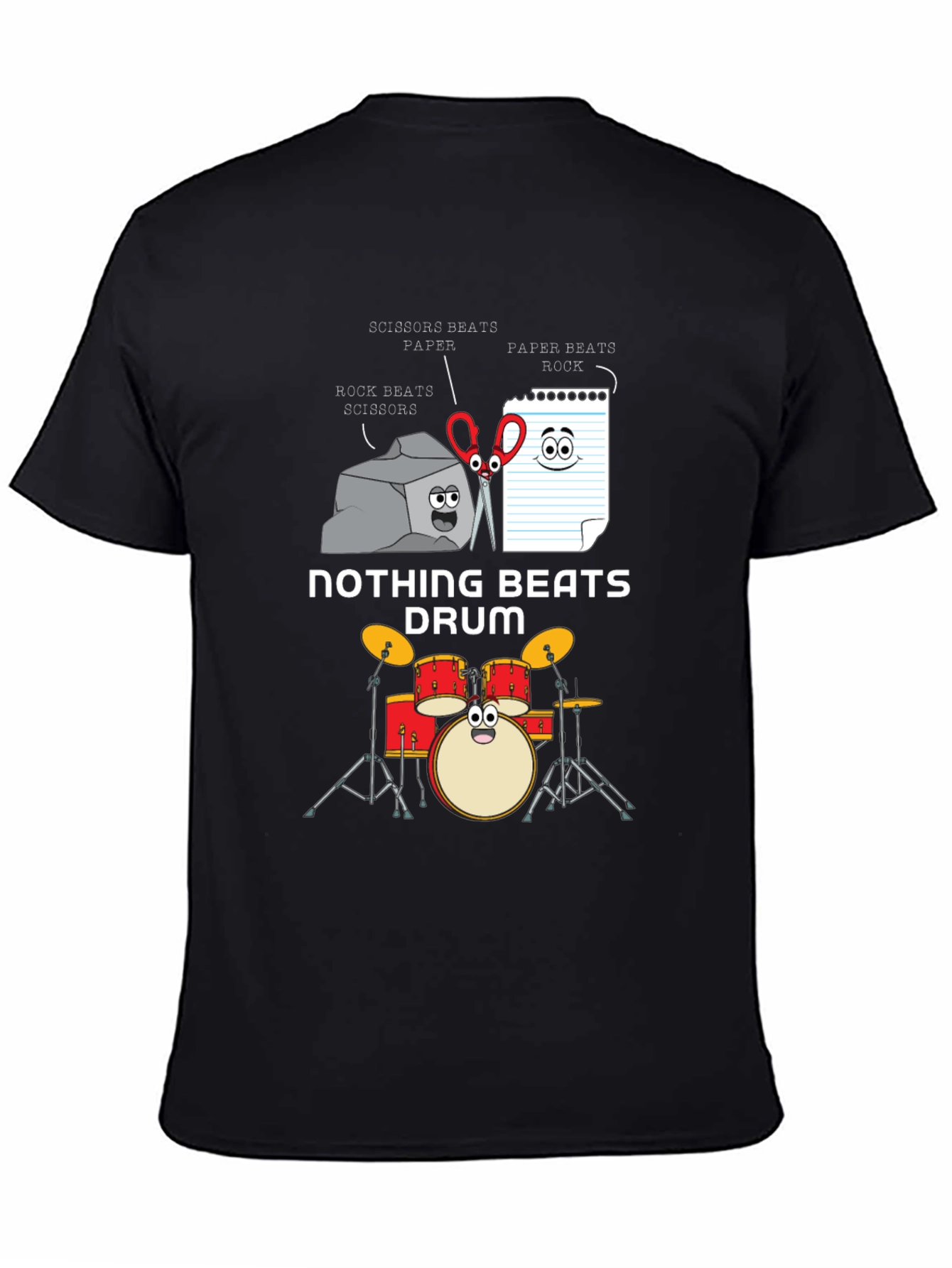 Rock Paper Scissors Drum Funny T-Shirt