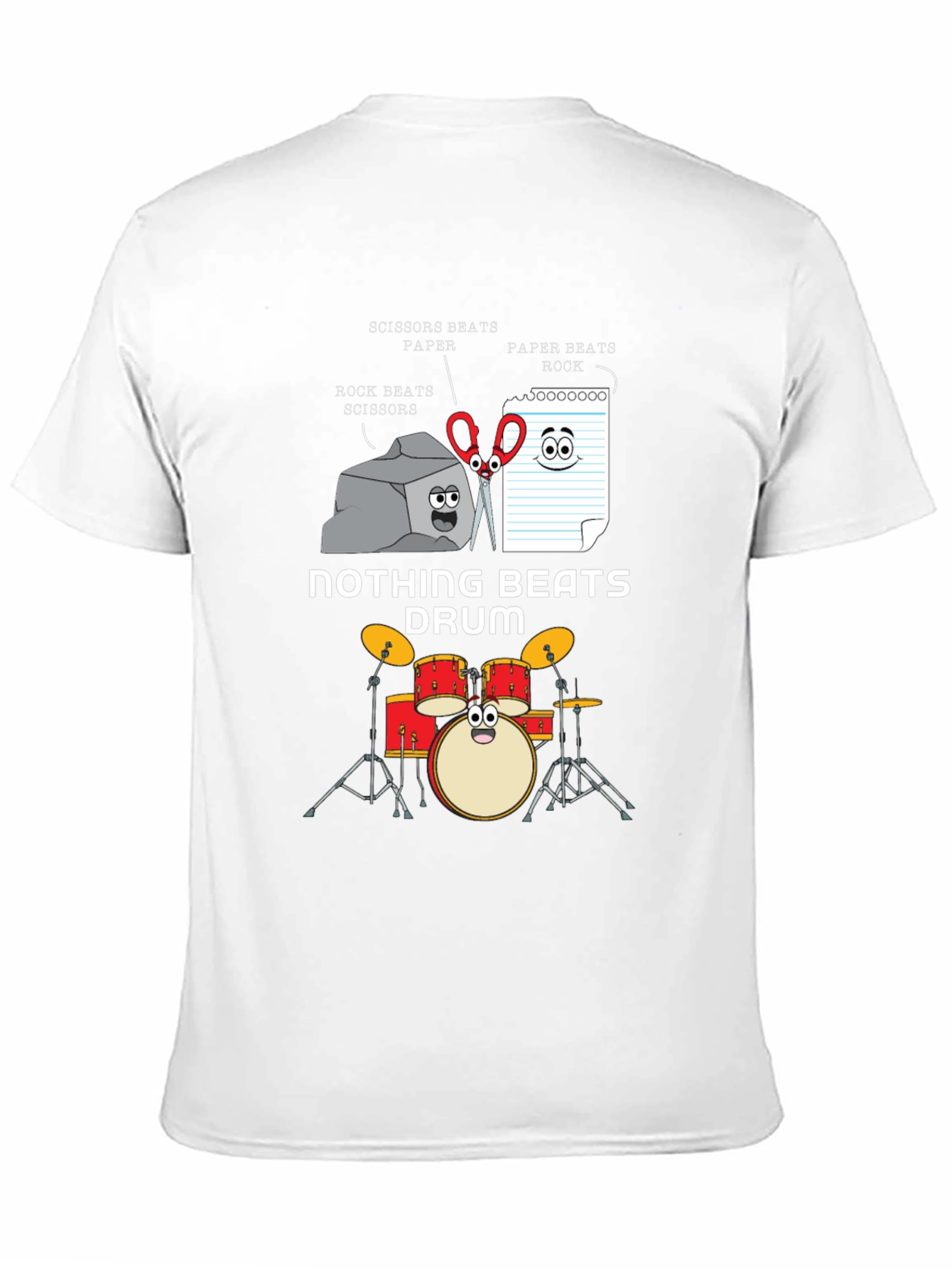 Rock Paper Scissors Drum Funny T-Shirt