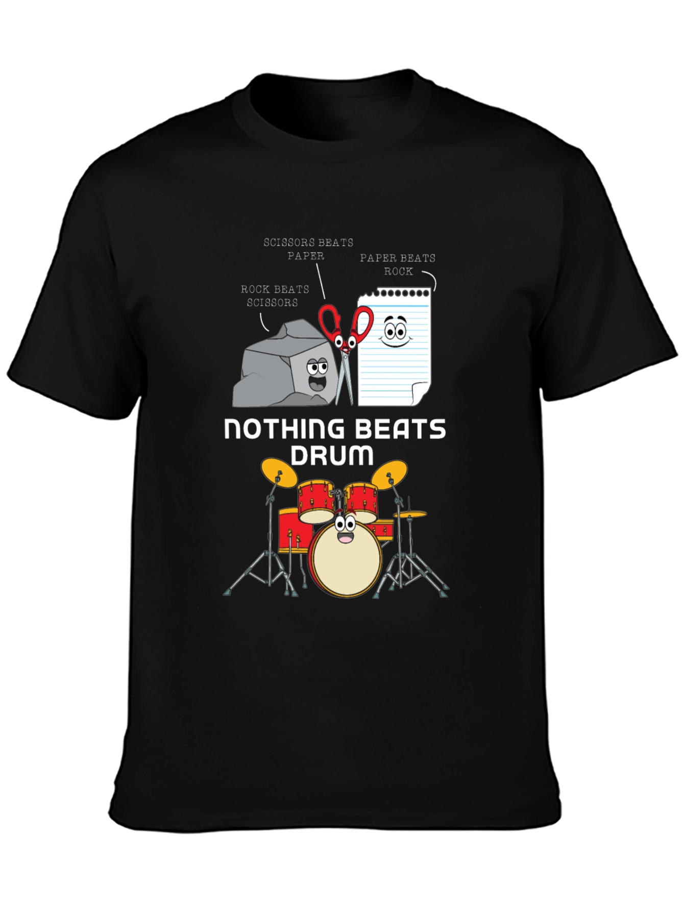 Rock Paper Scissors Drum Funny T-Shirt