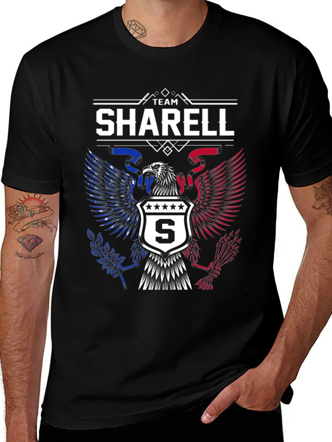 Team Sharell Eagle Graphic T-Shirt Patriotic Design