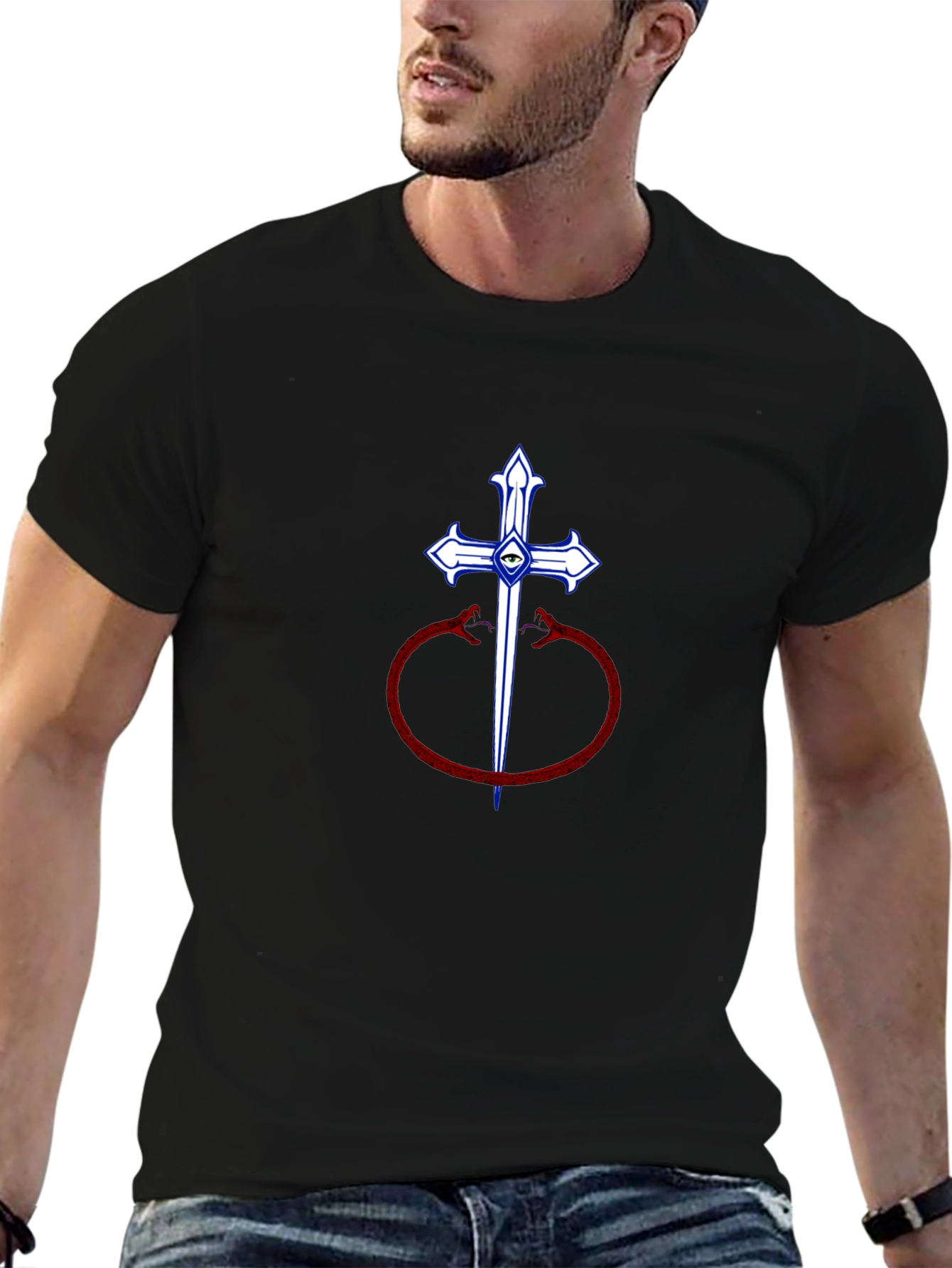 Cross Sword & Snakes Graphic Tee