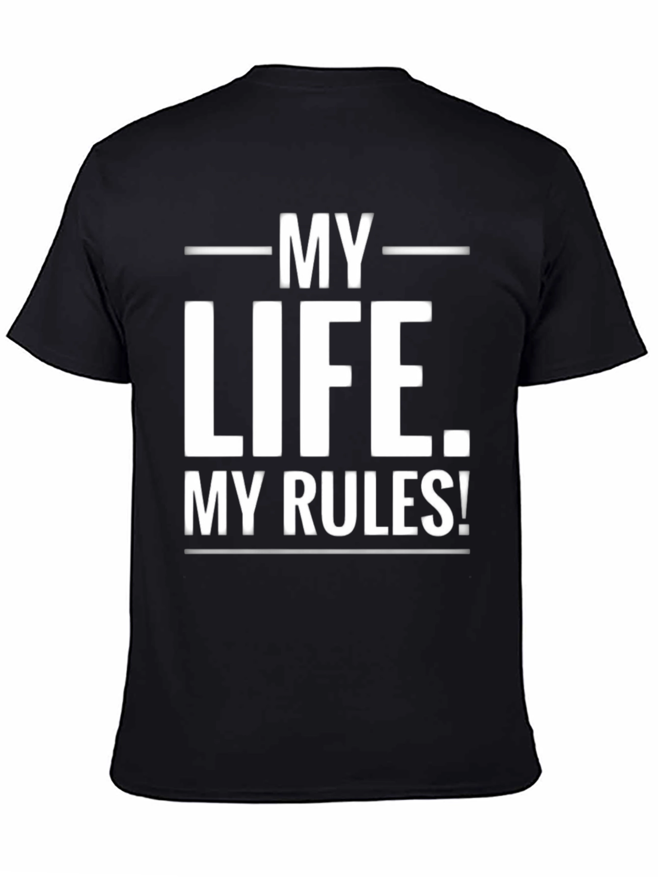 My Life My Rules Black Graphic Tee