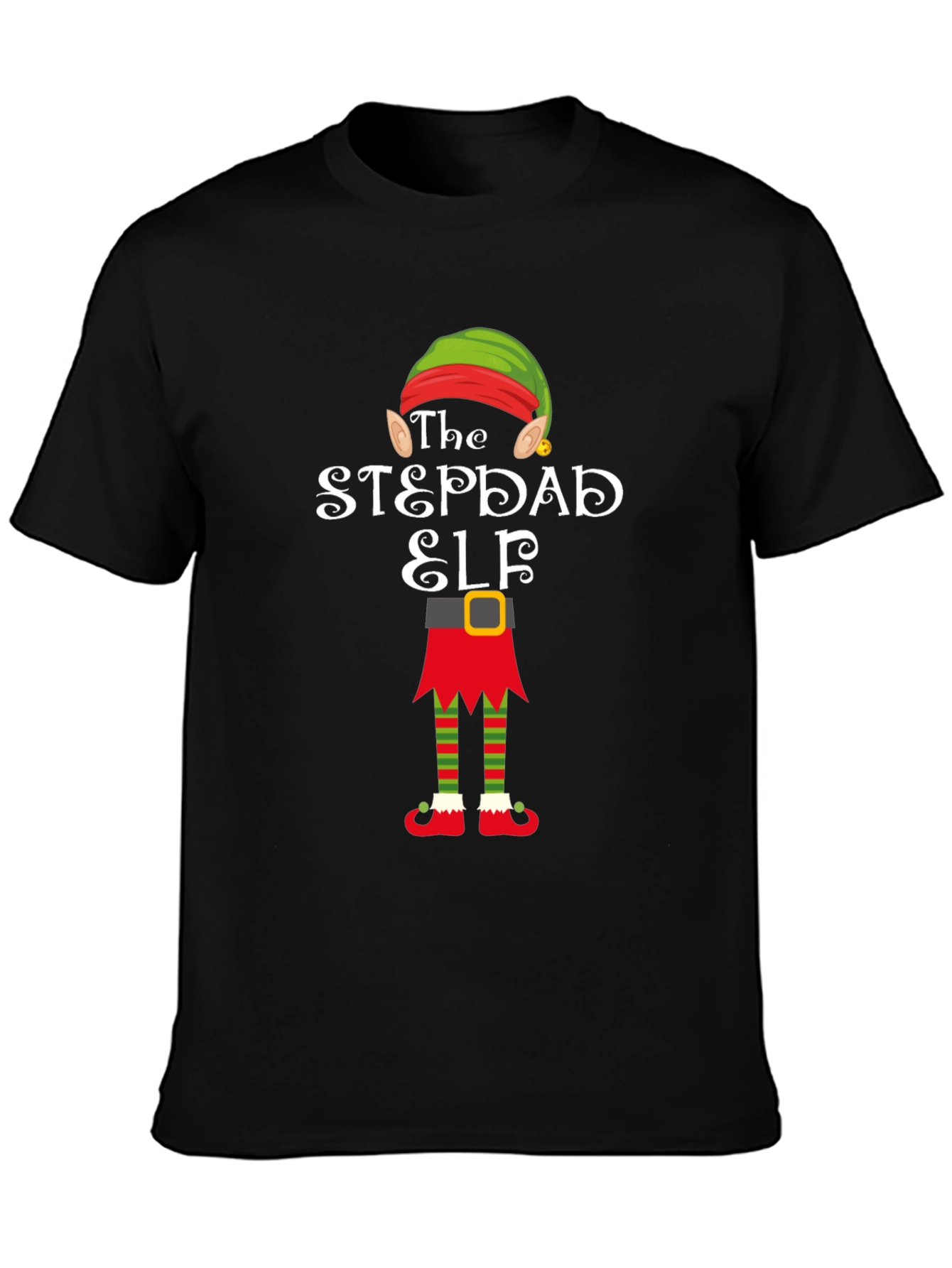 The Stepdad Elf Graphic T-Shirt - Festive Holiday Apparel