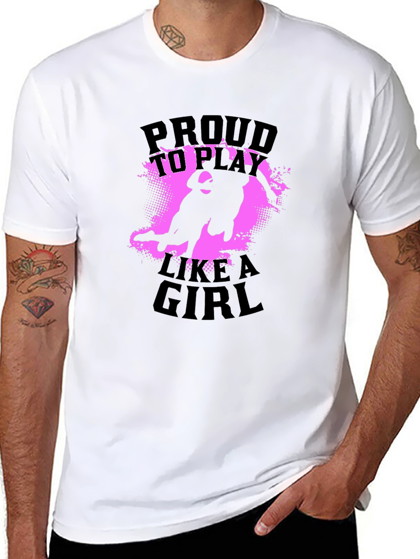 Proud to Play Like A Girl Black T-Shirt
