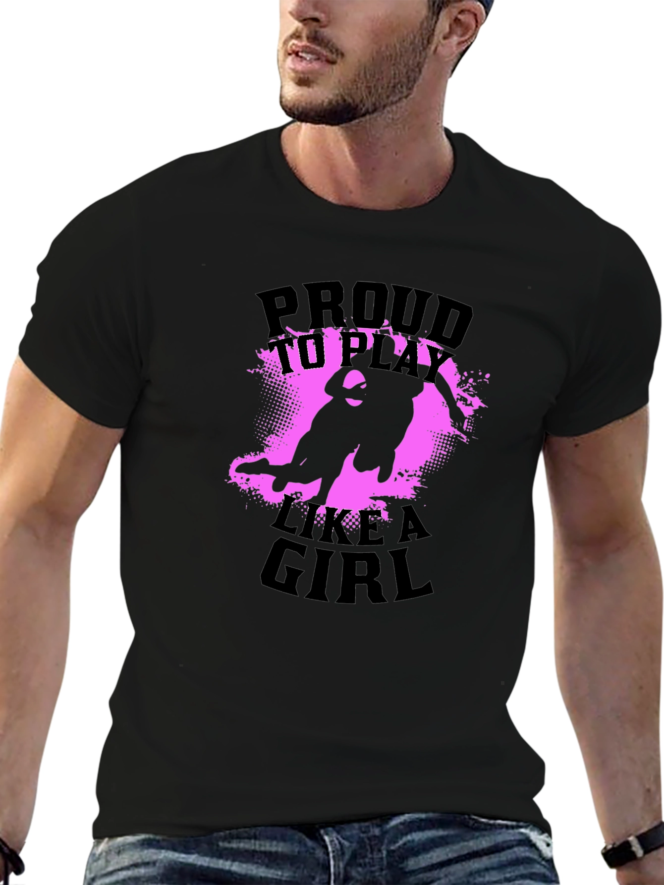 Proud to Play Like A Girl Black T-Shirt