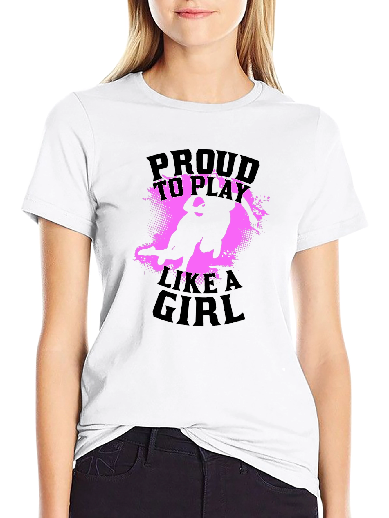 Proud to Play Like A Girl Black T-Shirt