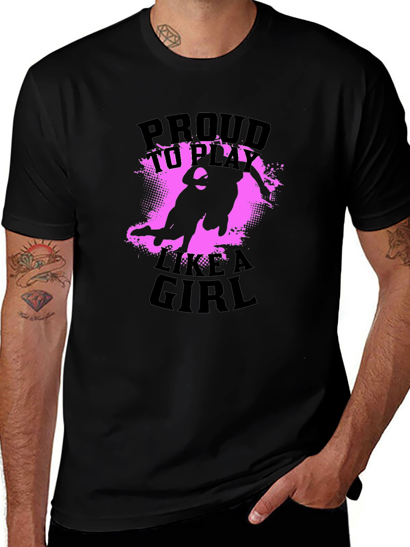 Proud to Play Like A Girl Black T-Shirt