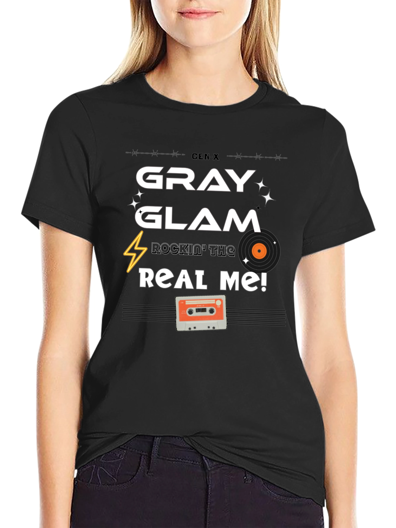 Gen-X Gray Glam Tee - Rockin the Real Me!