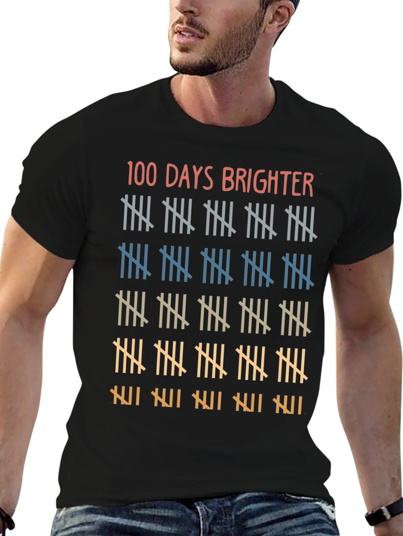 100 Days Brighter T-Shirt Teacher School Tee