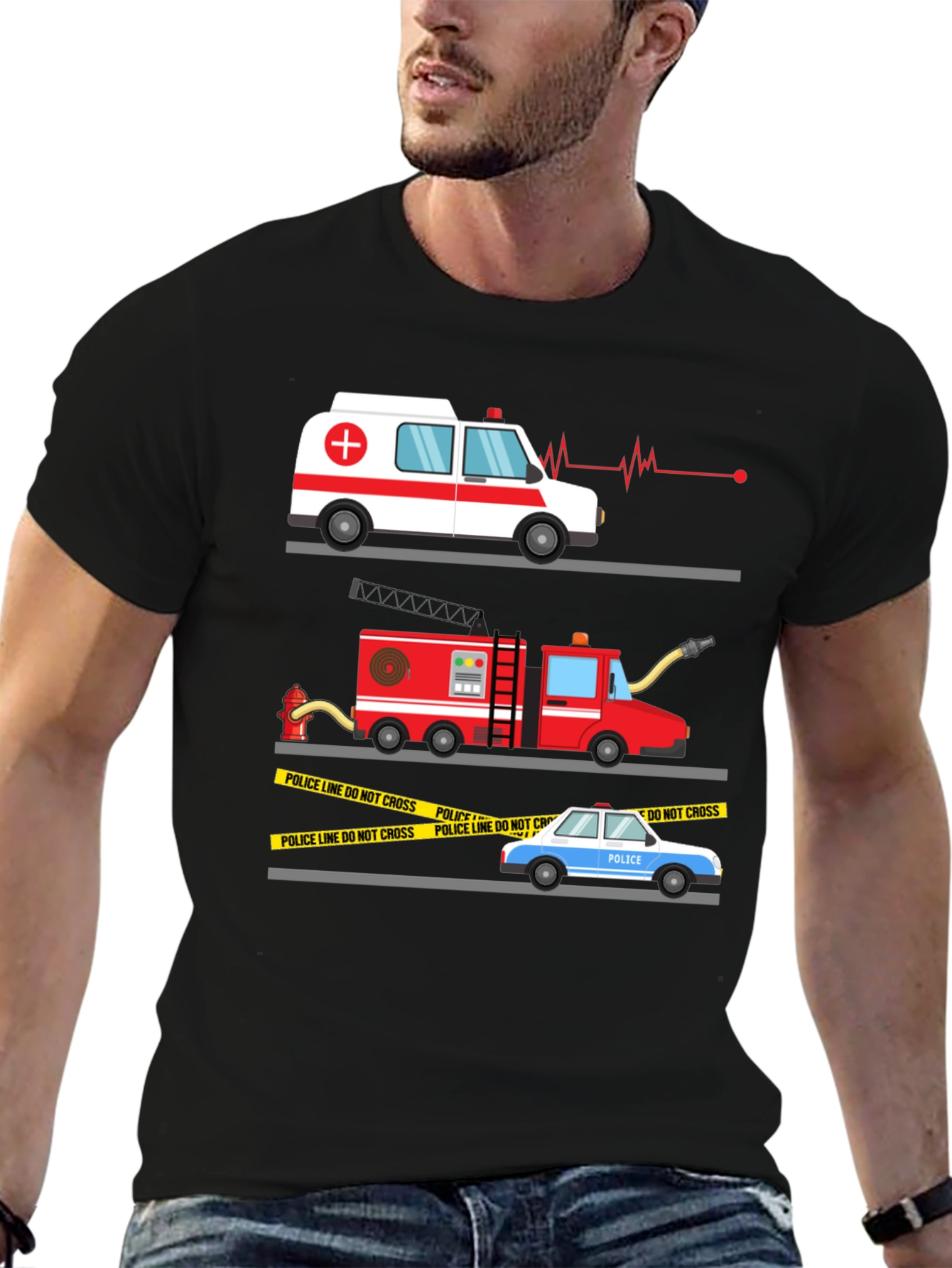 Emergency Vehicle Graphic Tee - First Responder Shirt