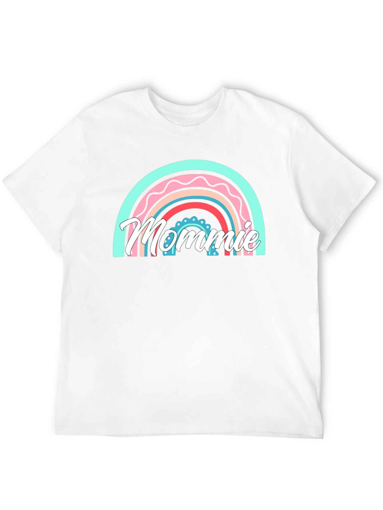 Mommy Rainbow Graphic Black T-Shirt
