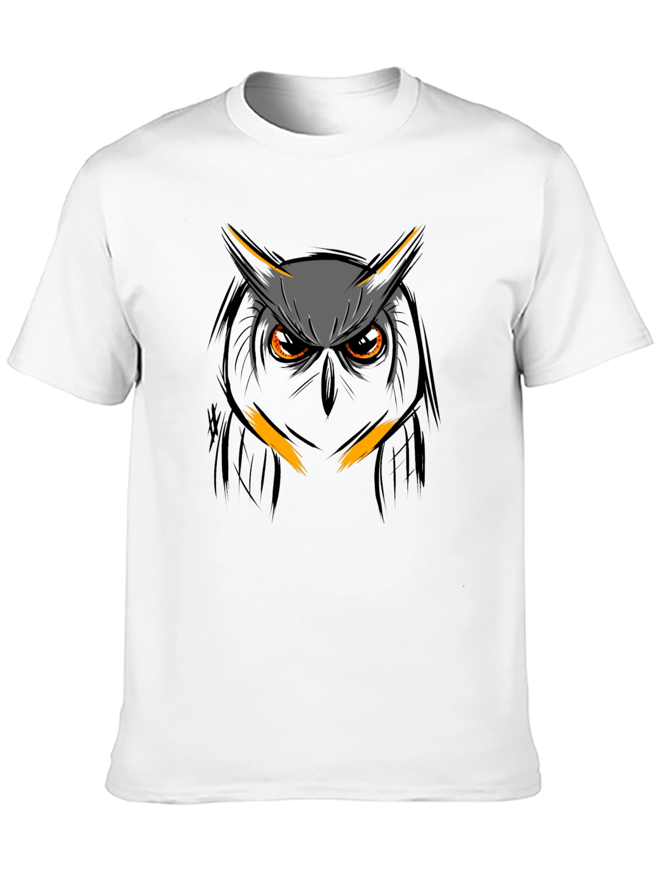 Owl Graphic Print T-Shirt - Mens Black Tee