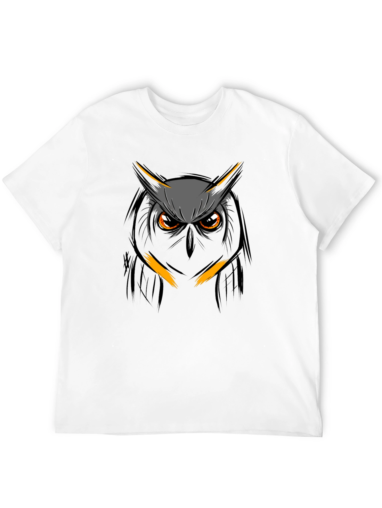 Owl Graphic Print T-Shirt - Mens Black Tee