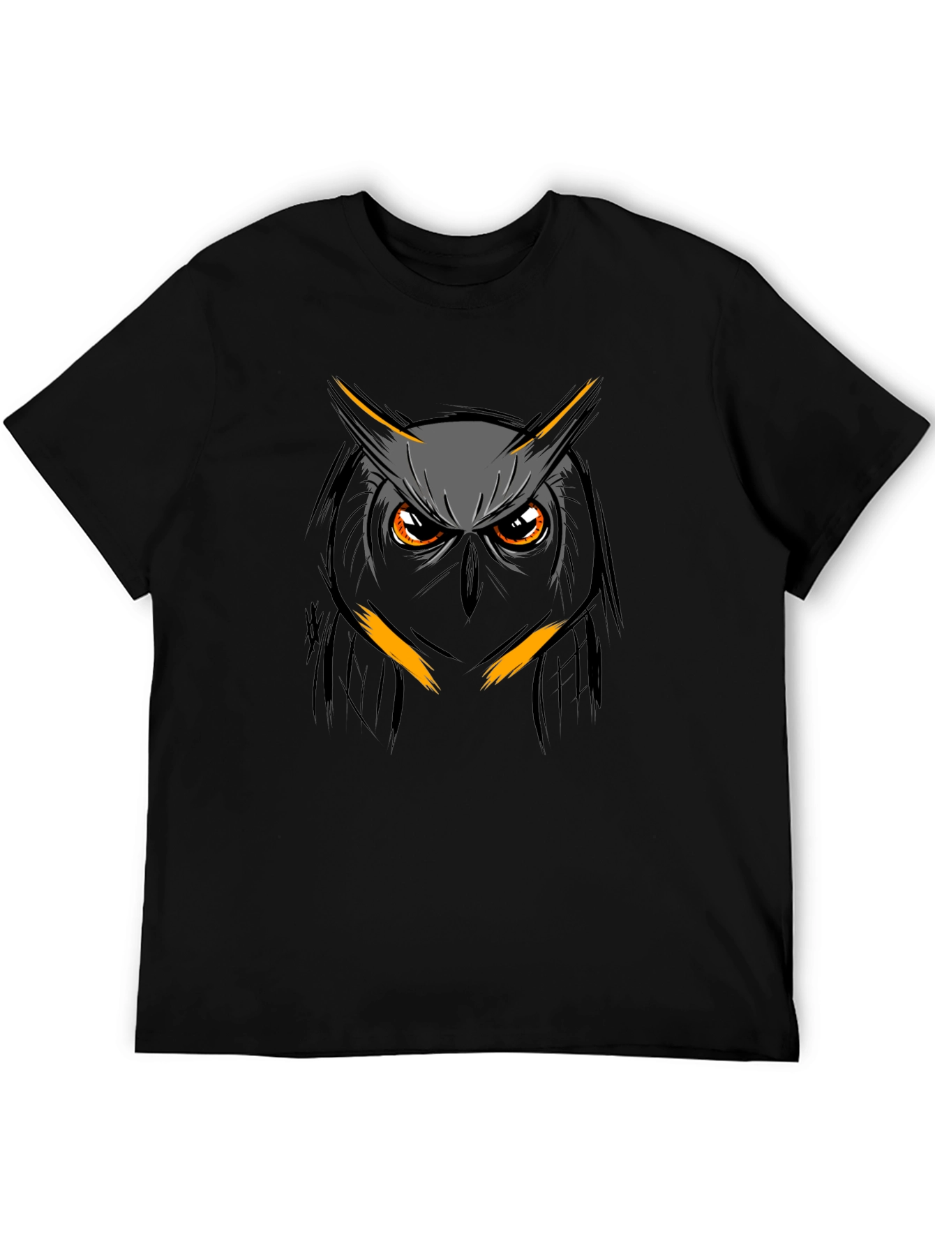 Owl Graphic Print T-Shirt - Mens Black Tee
