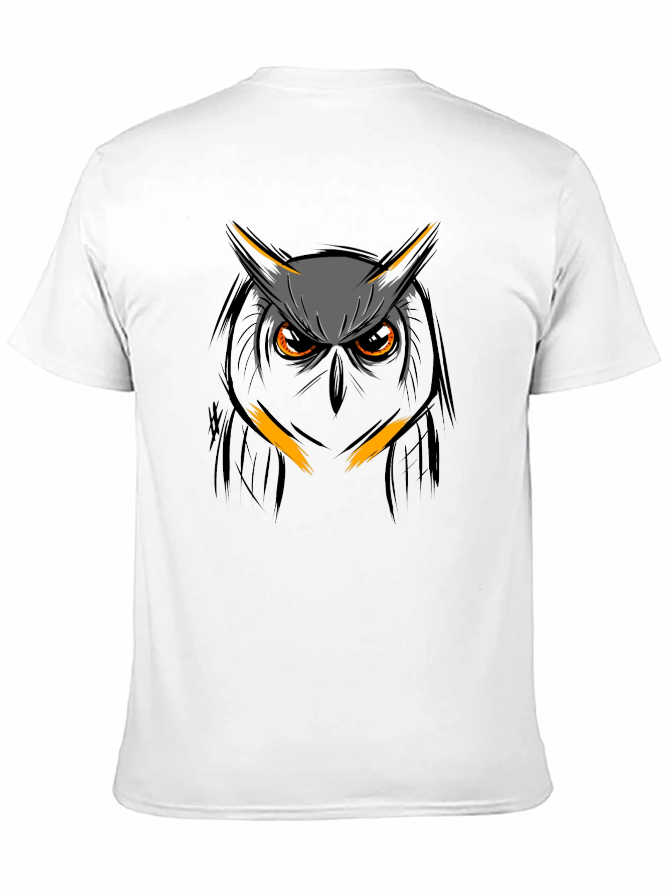 Owl Graphic Print T-Shirt - Mens Black Tee