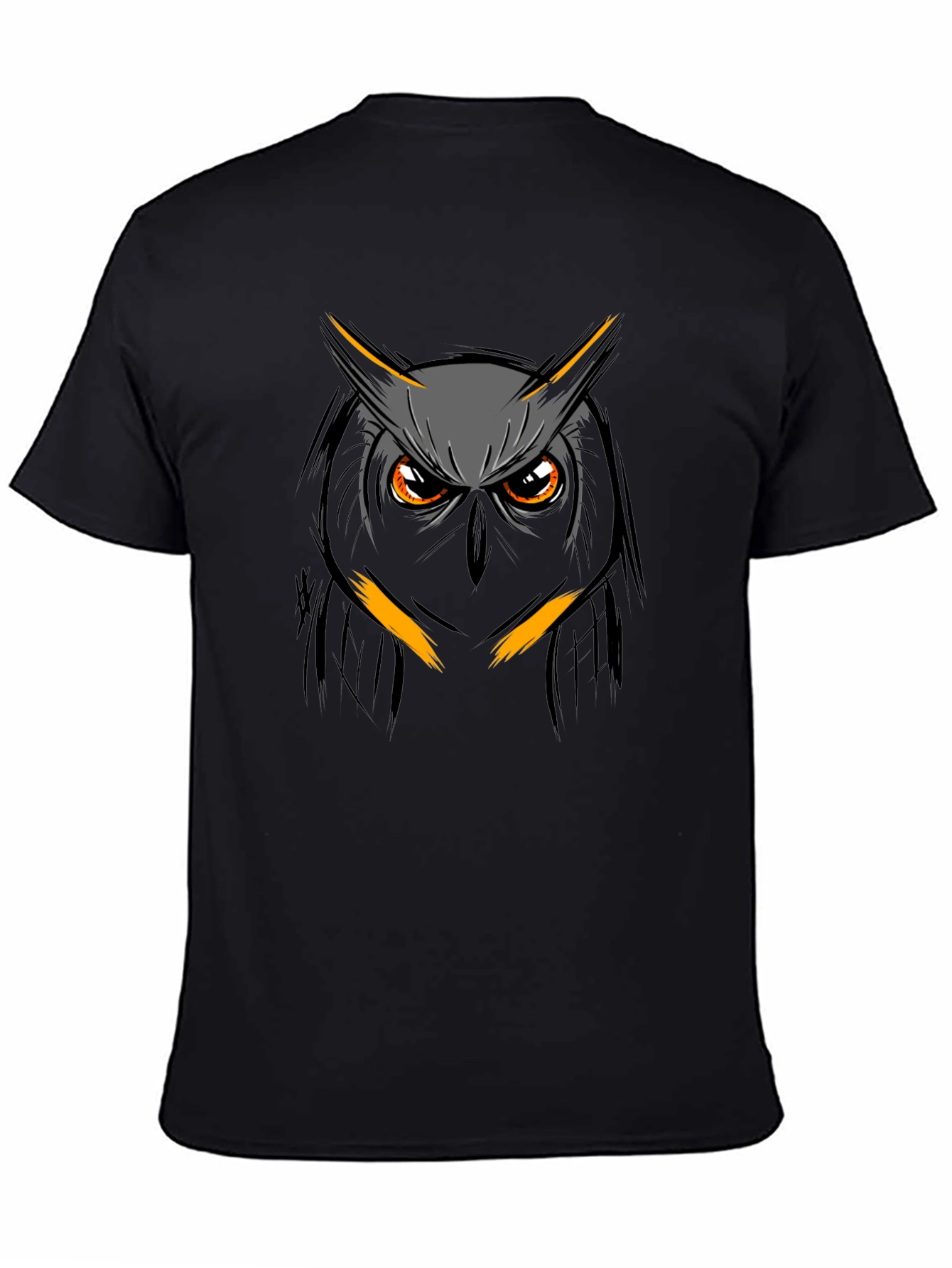 Owl Graphic Print T-Shirt - Mens Black Tee