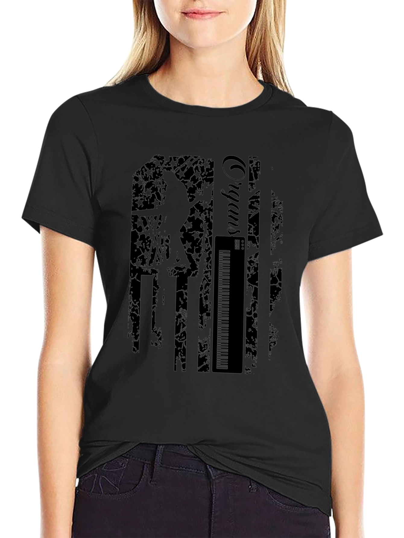 Organist Black T-Shirt - Music Instrument